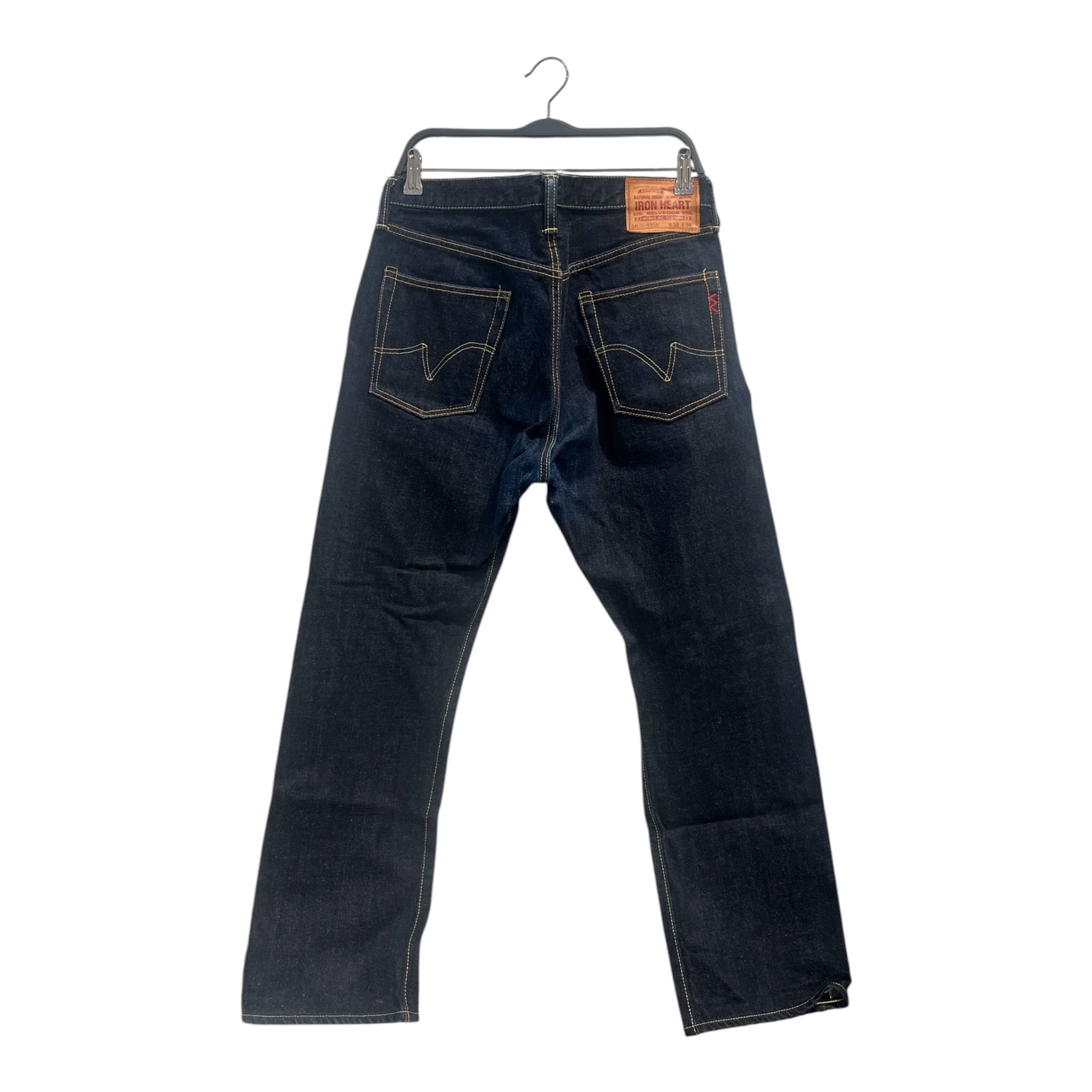 IRON HEART/Straight Pants/36/Cotton/IDG/INDIGO HEAVY SELVEDGE DENIM view 2