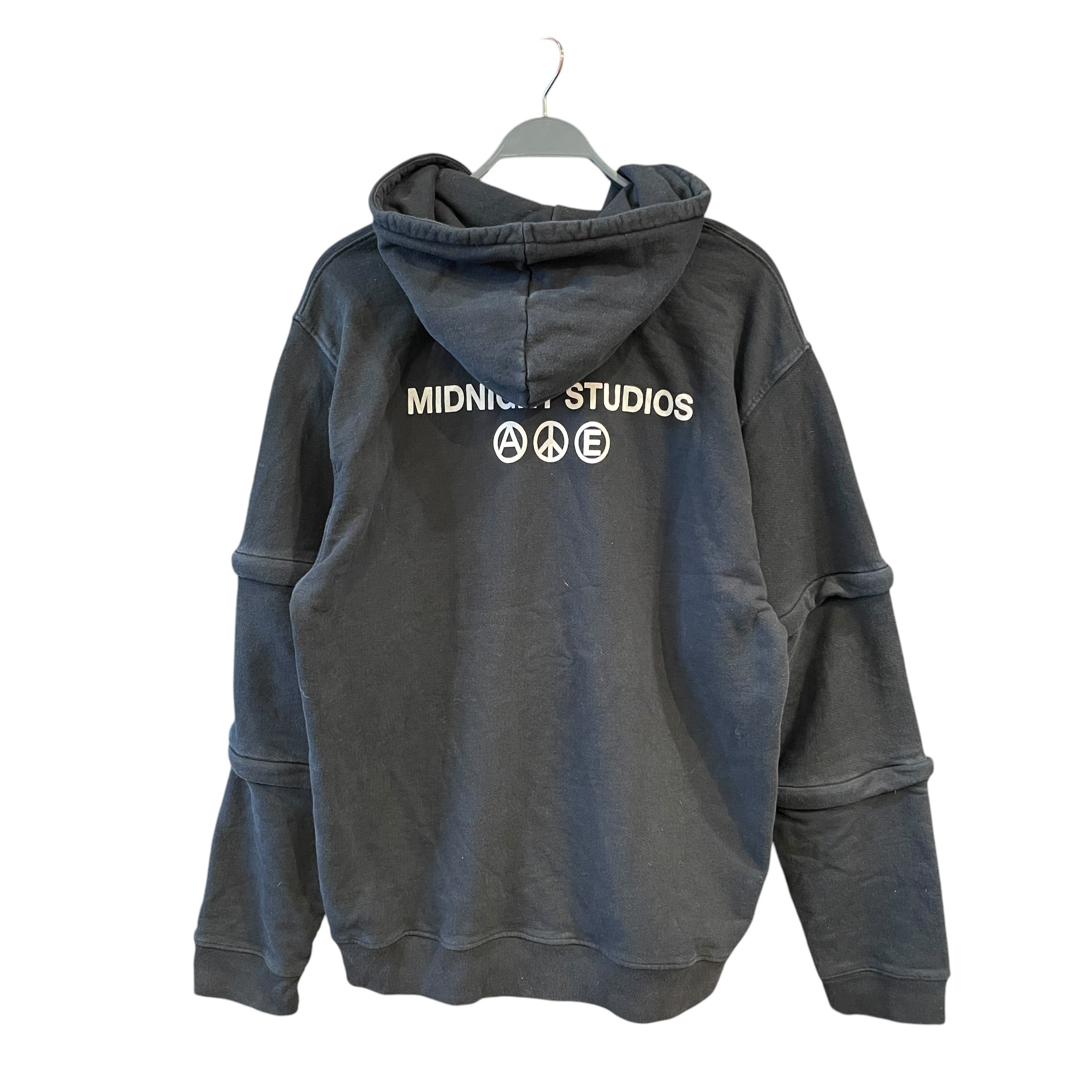 MIDNIGHT STUDIOS/Zip Up Hoodie/2X/Cotton/BLK/Peace & Anarchy Multi-Zip view 2