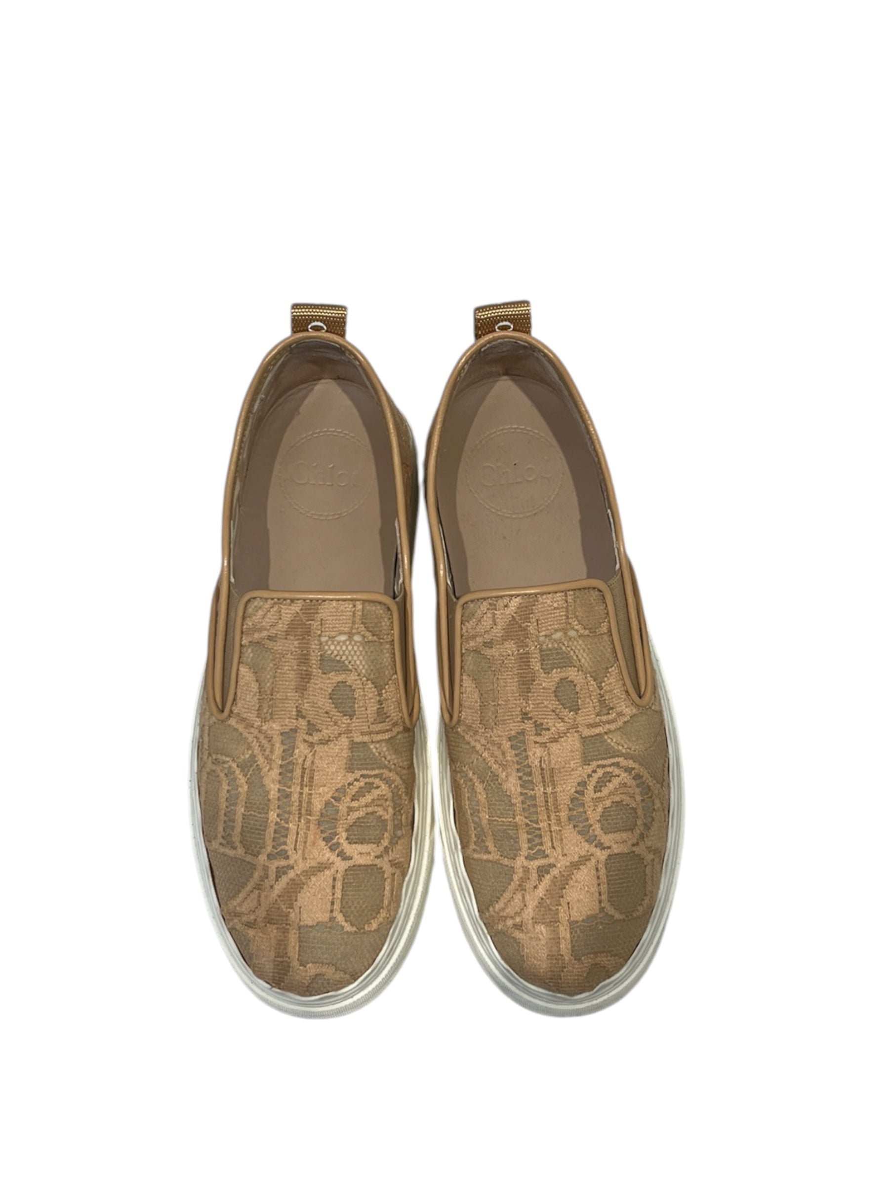 Chloe/Low-Sneakers/US 6/Cotton/BEG/LACE SLIP ONS view 7