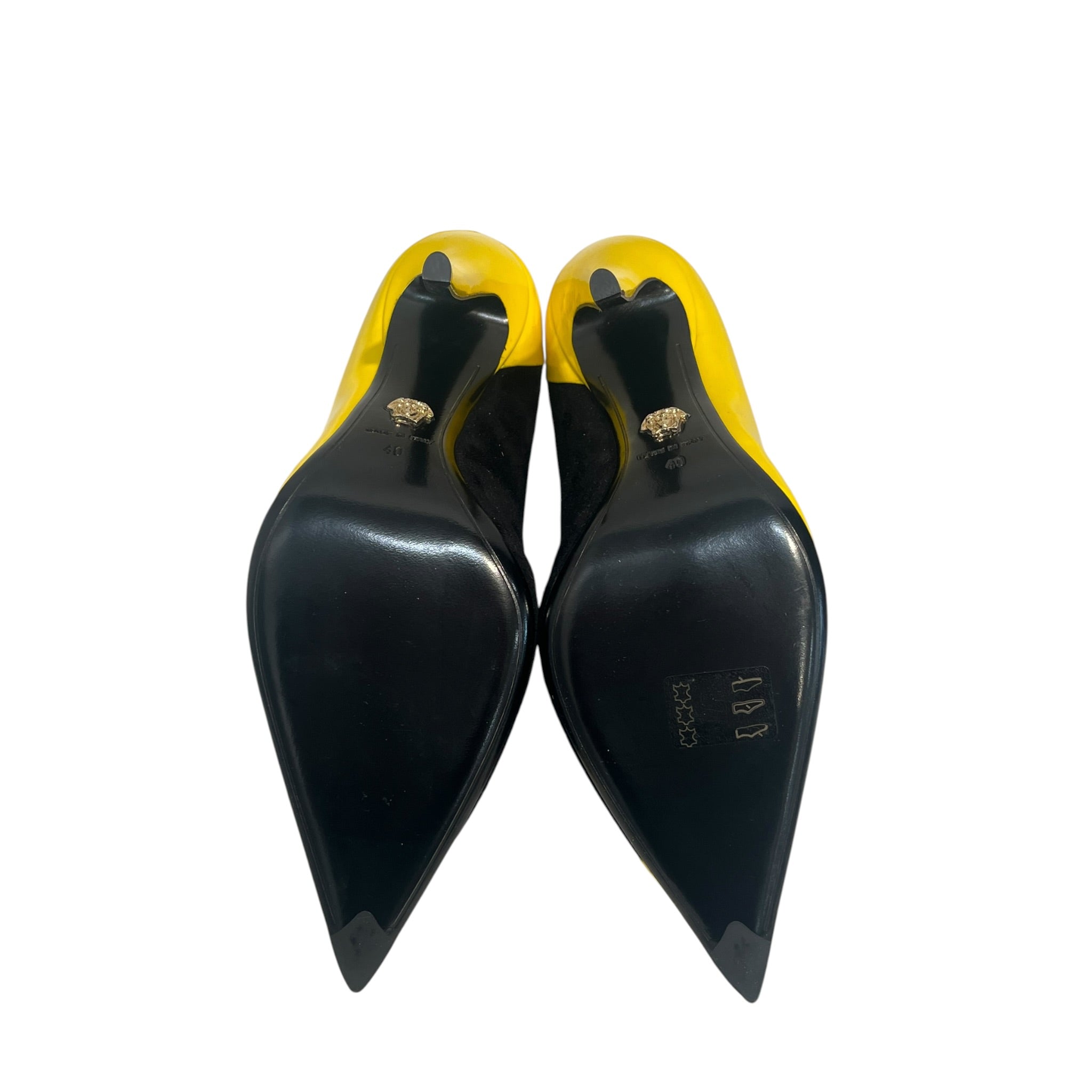 VERSACE/Heels/EU 40/Leather/YEL/Patent/LA MEDUSA BLK POINT TOE view 4
