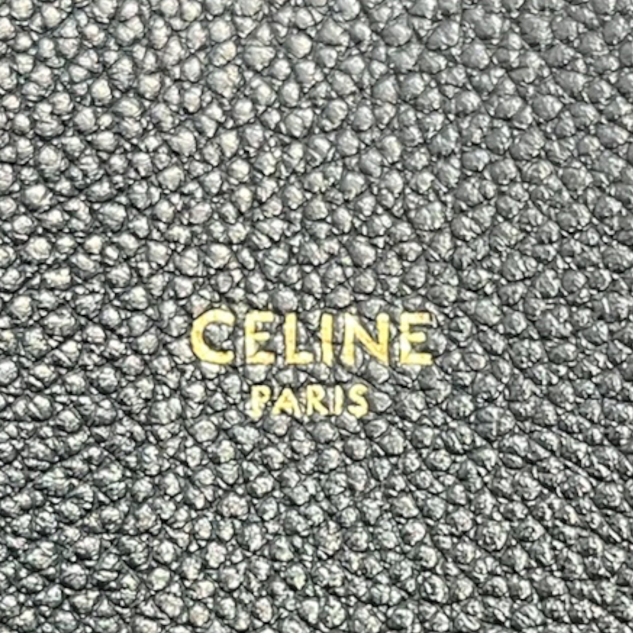 CELINE/Hand Bag/Leather/BLK/GOLD CELINE LOGO SMALL FRONT view 5