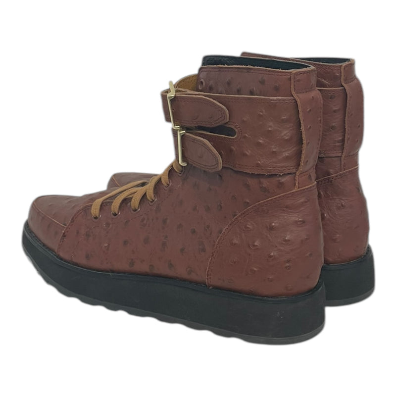 JEREMY SCOTT/adidas/Lace Up Boots/US 7.5/BRW/pointed toe buckle ankle