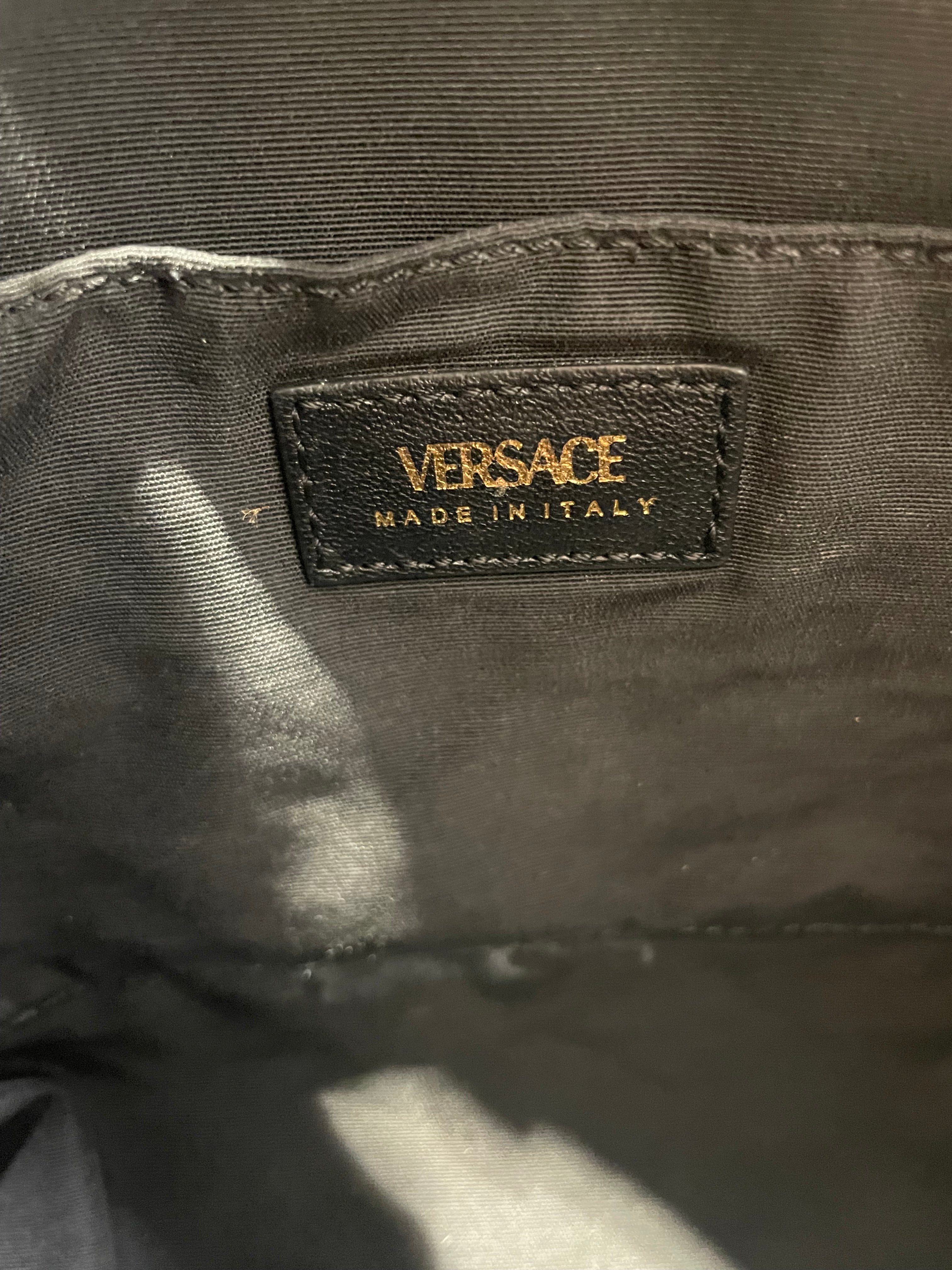 GIANNI VERSACE/Hand Bag/Leather/BLK/quilted gld hardware view 3
