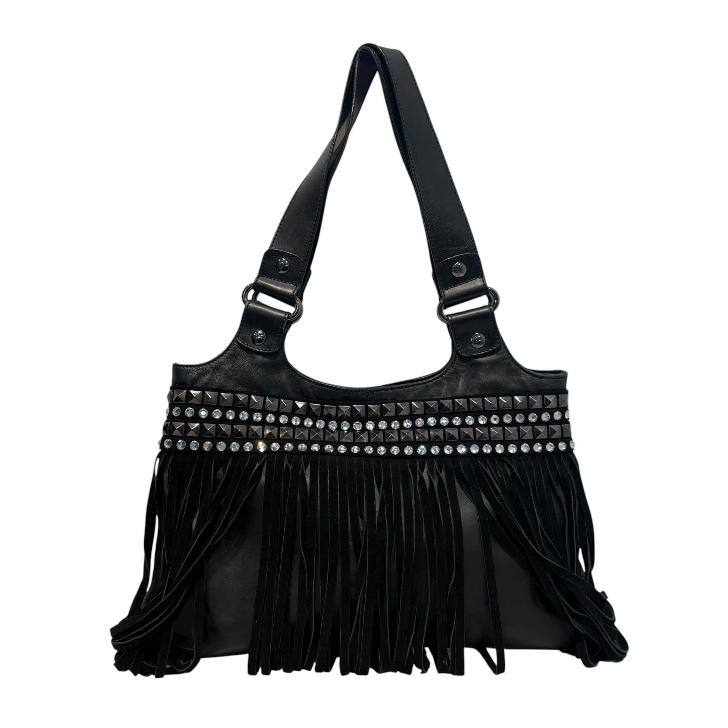 Giuseppe Zanotti/Tote Bag/Leather/BLK/Studded Fringe Tote view 1