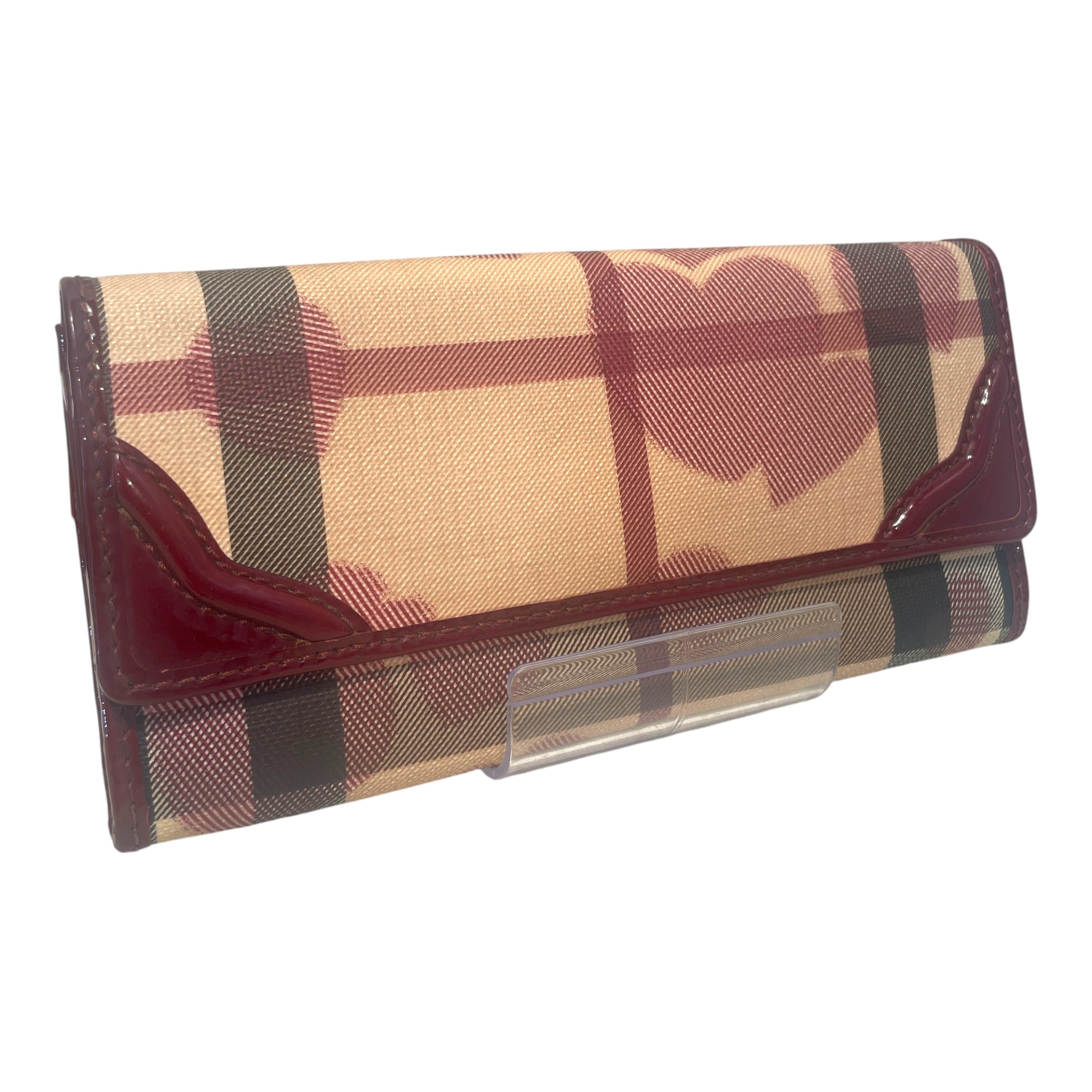 BURBERRY/Long Wallet/All Over Print/Leather/BRD/L's/Patent Nova Coated Heart Long view 1