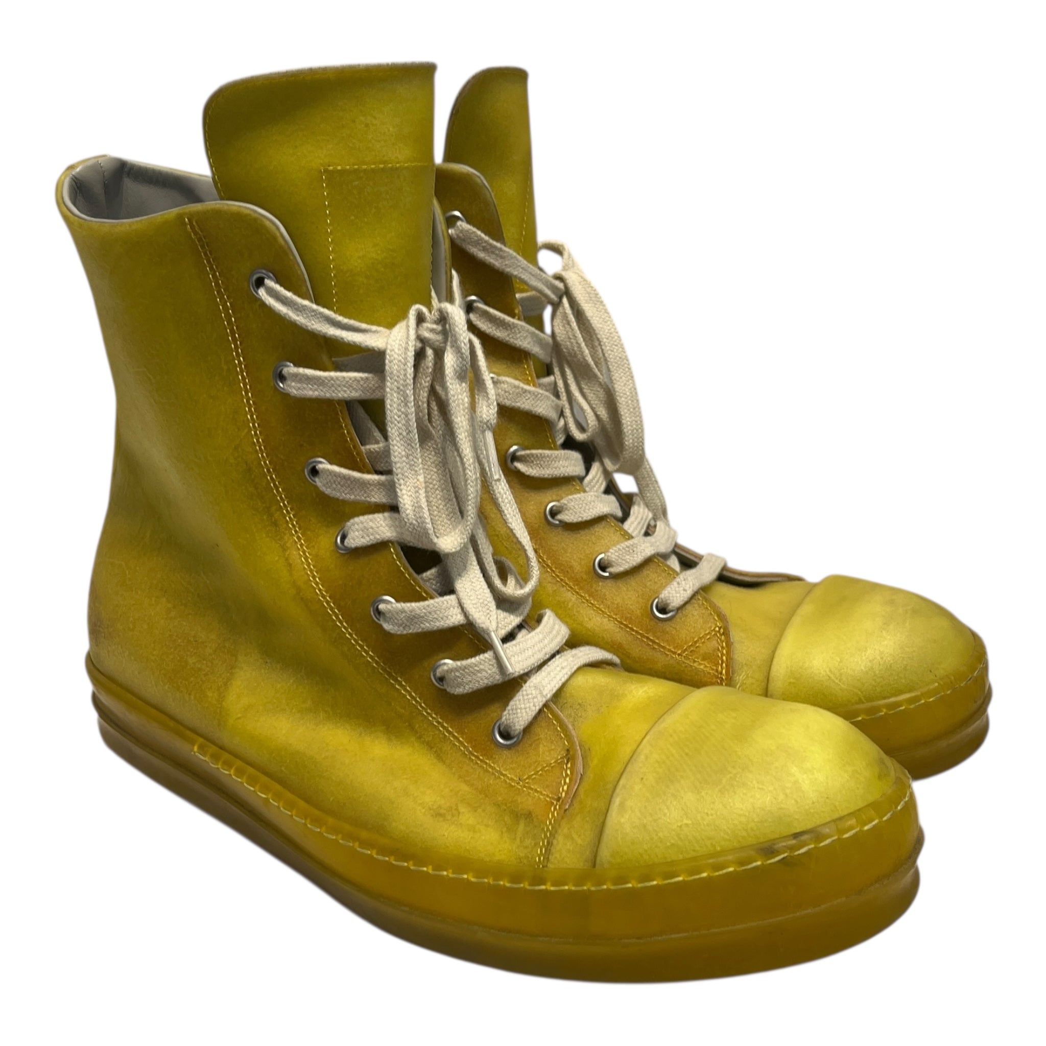 Rick Owens/Hi-Sneakers/EU 46/YEL/TRANSPARENT LACE UP SIDE ZIP view 1