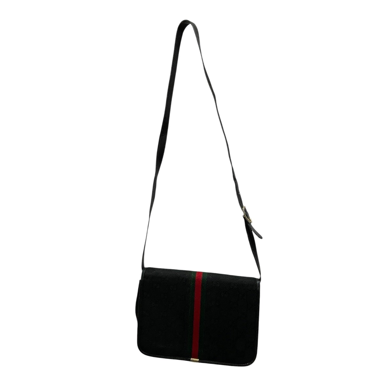 GUCCI/Cross Body Bag/Leather/BLK/Web Sherry Line Crossbody view 2