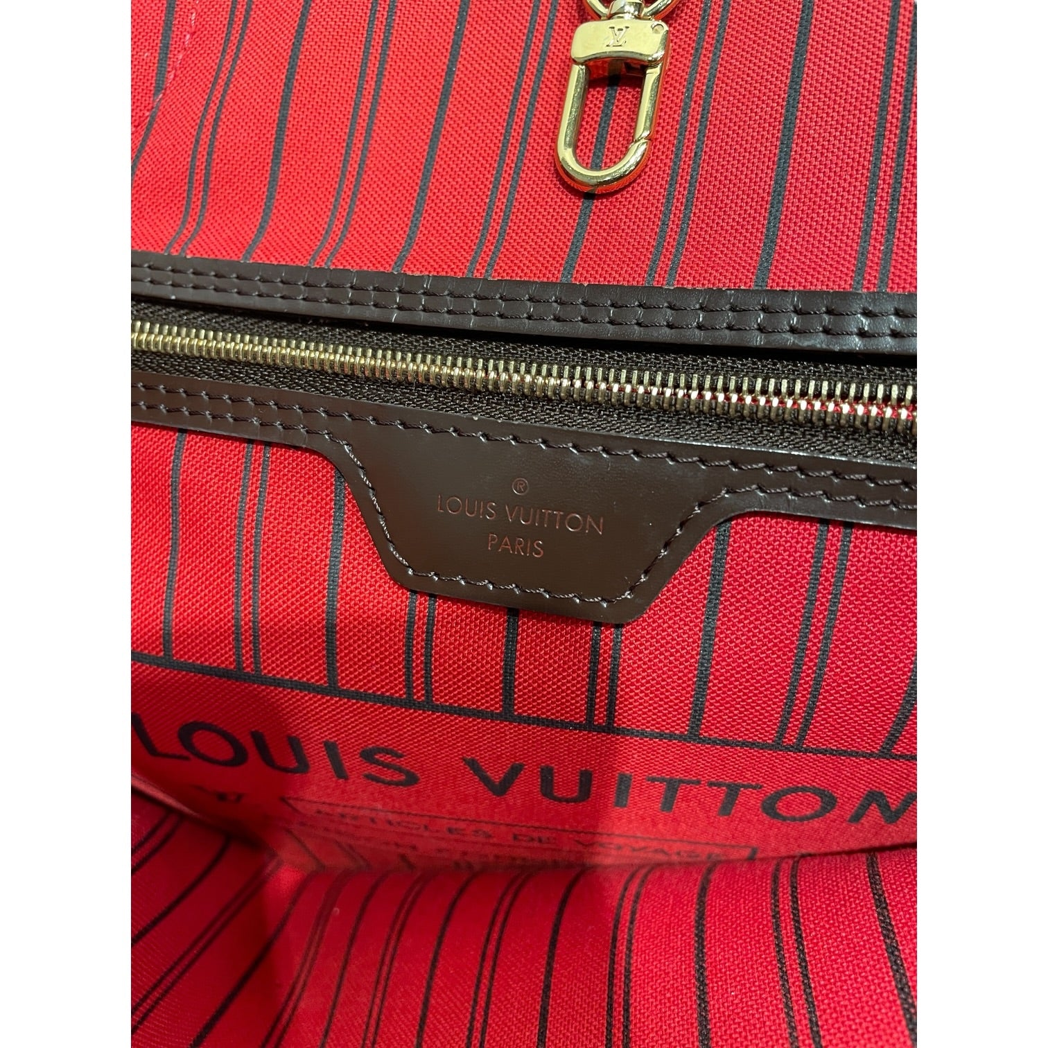 LOUIS VUITTON/Tote Bag/Monogram/Leather/BRW/DAMIER EBENE NEVERFULL MM view 3