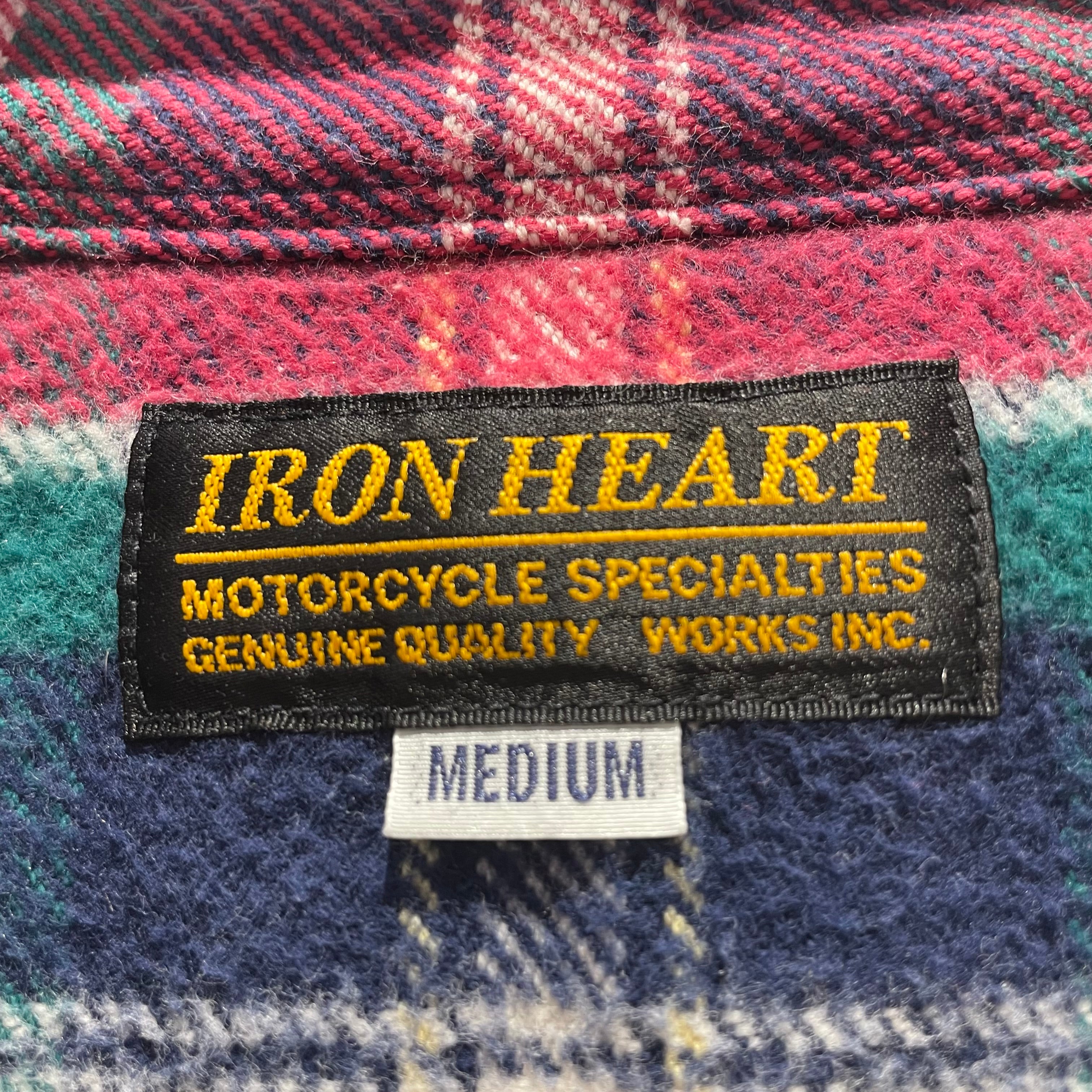 IRON HEART/Flannel Shirt/M/Cotton/PNK/ view 3