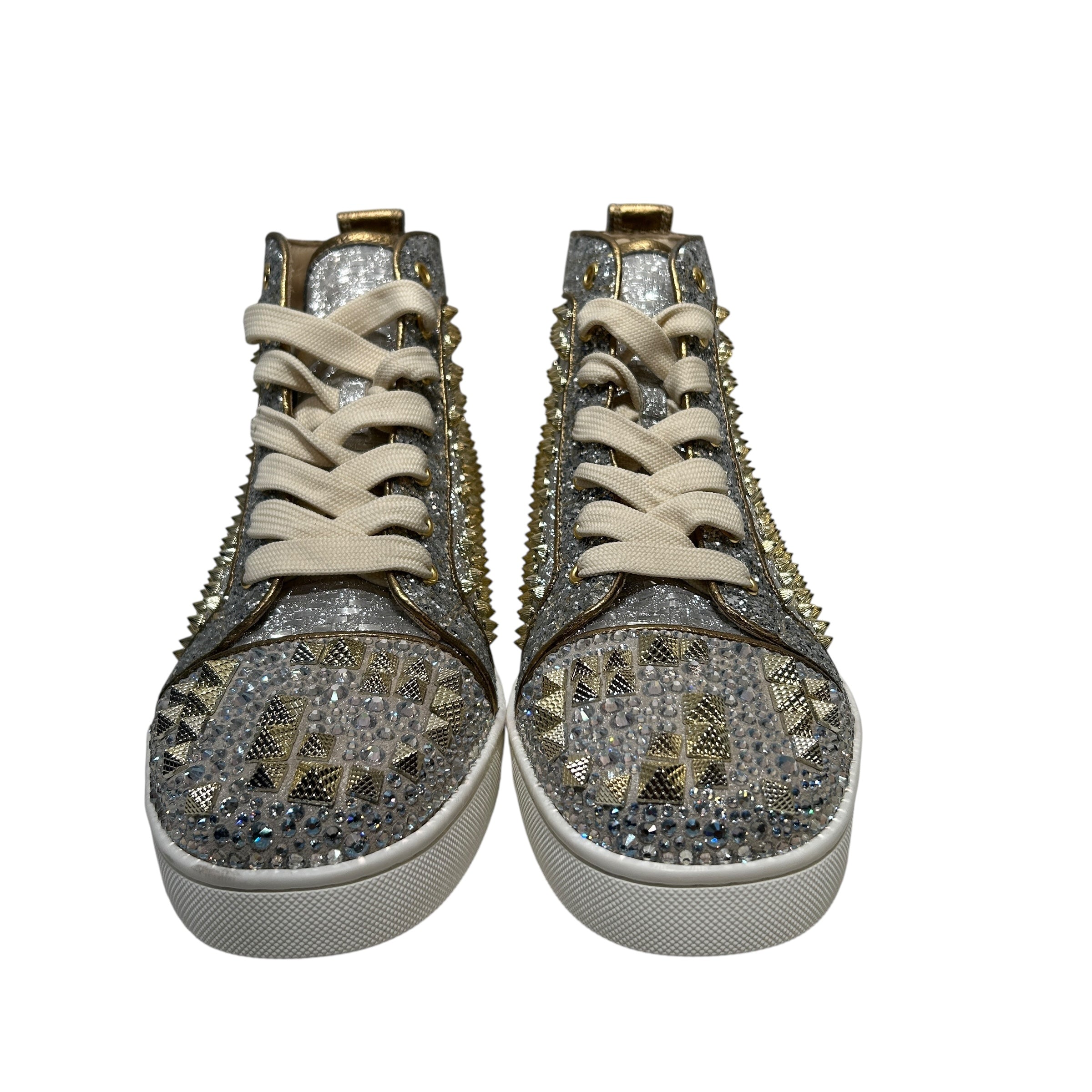 Christian Louboutin/Hi-Sneakers/EU 44/SLV/RHINESTONE STUDDED SNEAKERS view 2