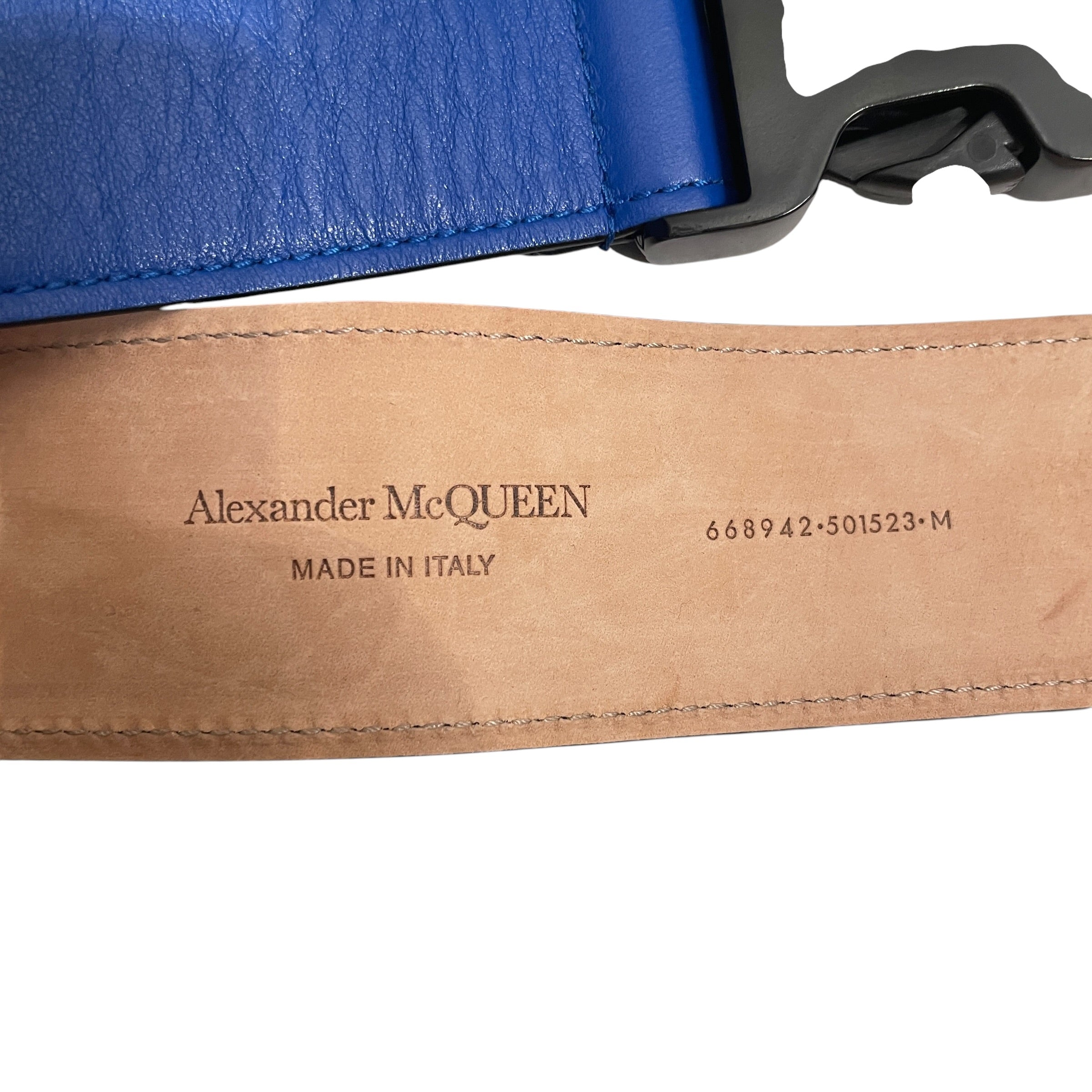 Alexander McQueen/Belt/Leather/BLU/668942 BUCKLE BELT view 2