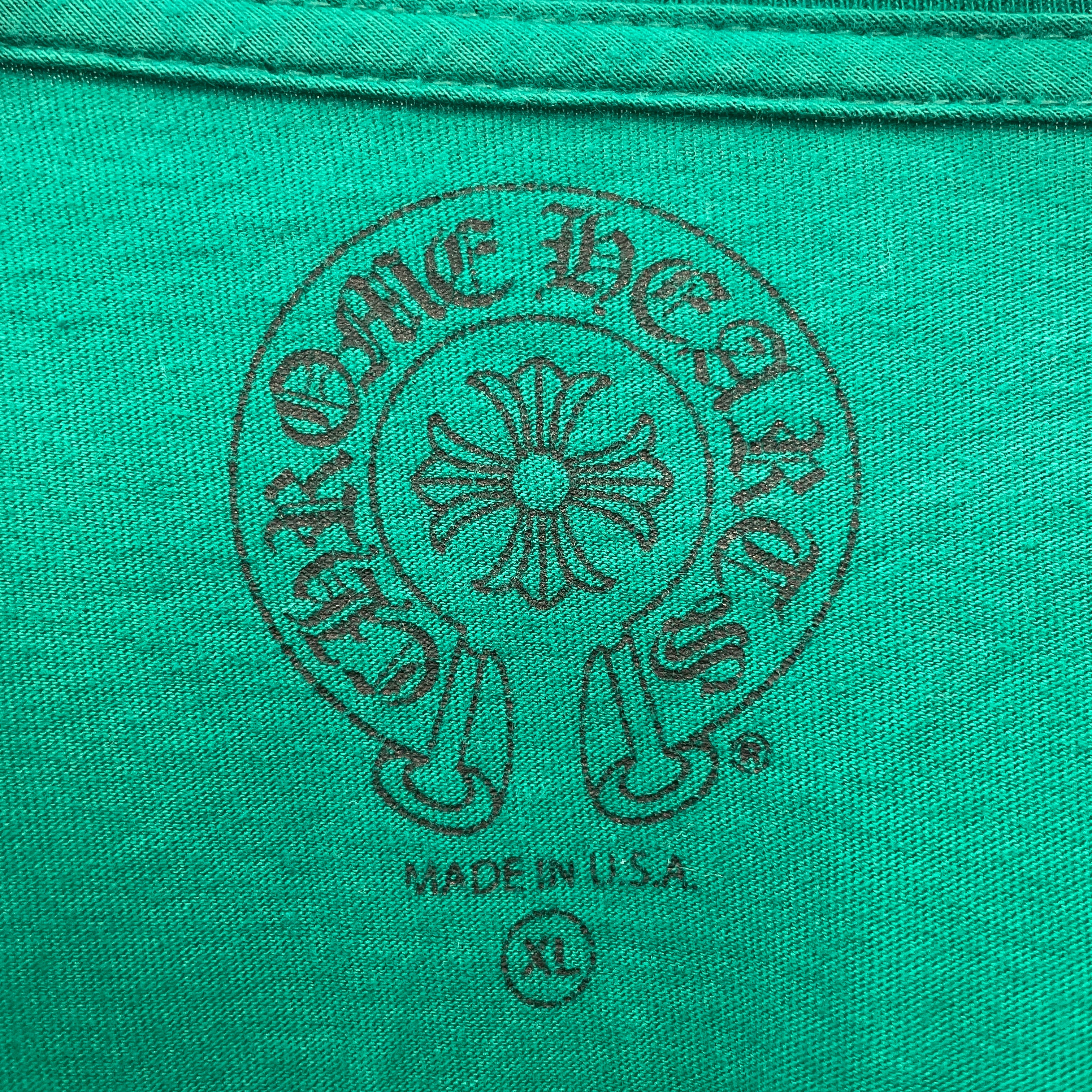 CHROME HEARTS/LS T-Shirt/XL/Cotton/GRN/GREEN LS/NEON YELLOW PRINT view 3