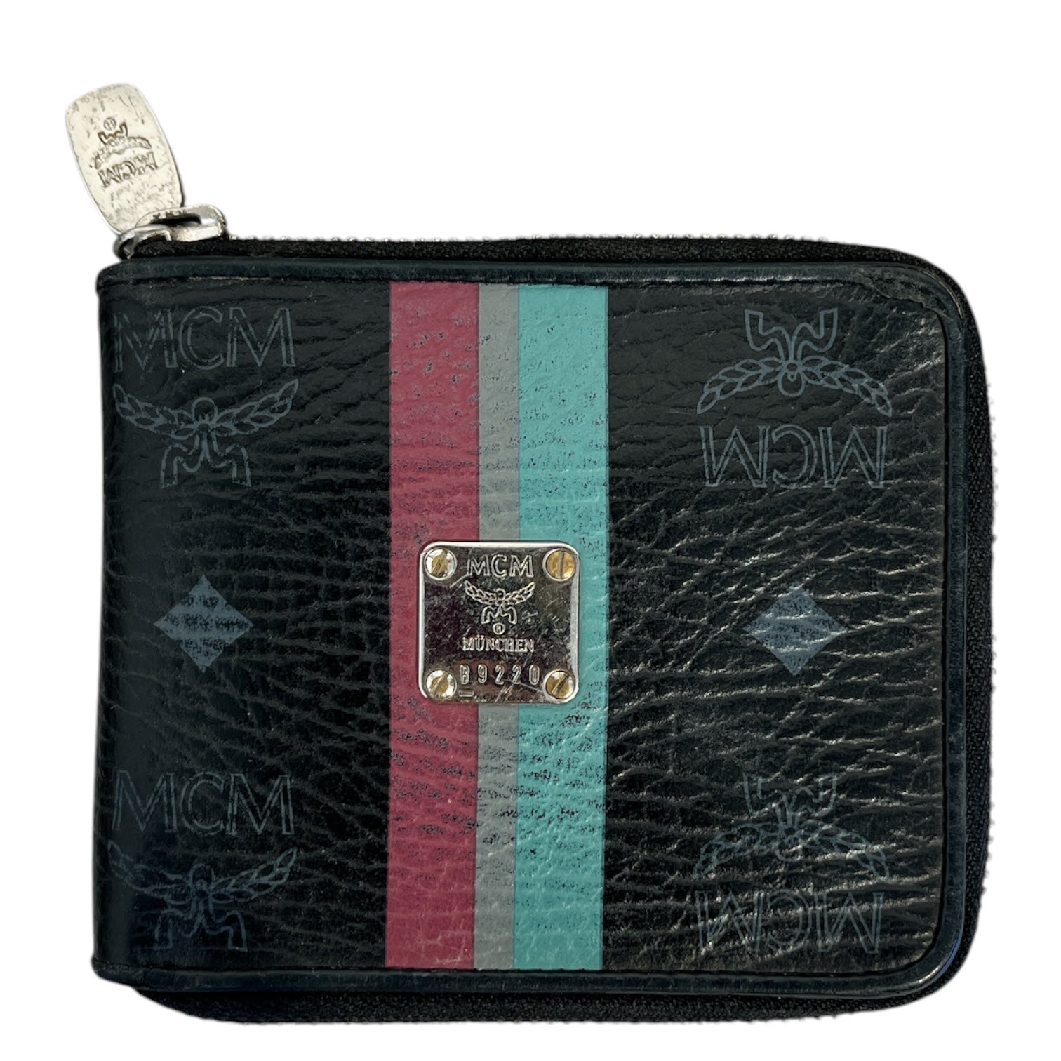 MCM/Coin Wallet/Monogram/Leather/BLK/PINK/BLUE STRIPE COIN PURSE view 1
