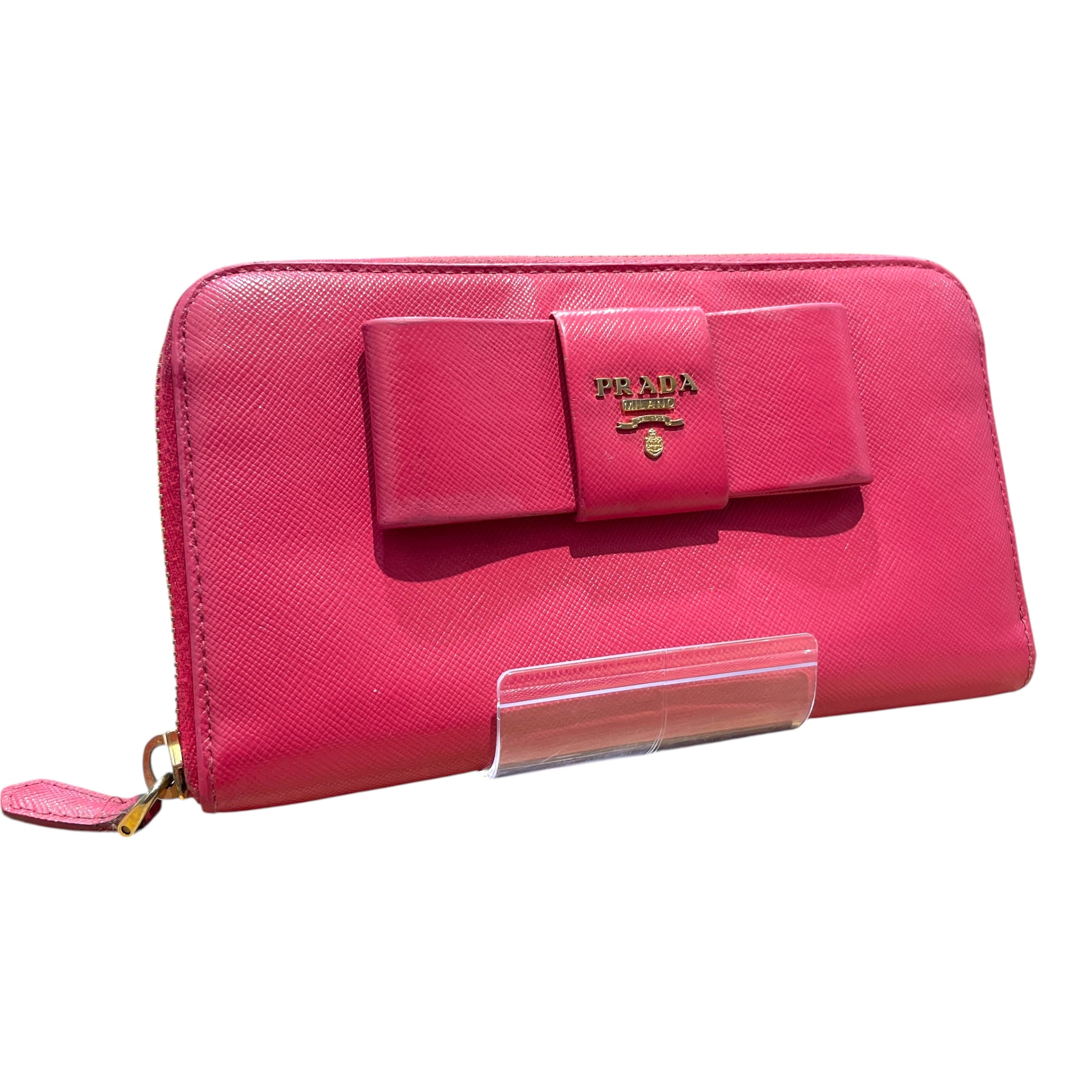 PRADA/Long Wallet/Leather/PNK/L's/Safiano Leather Wallet view 1