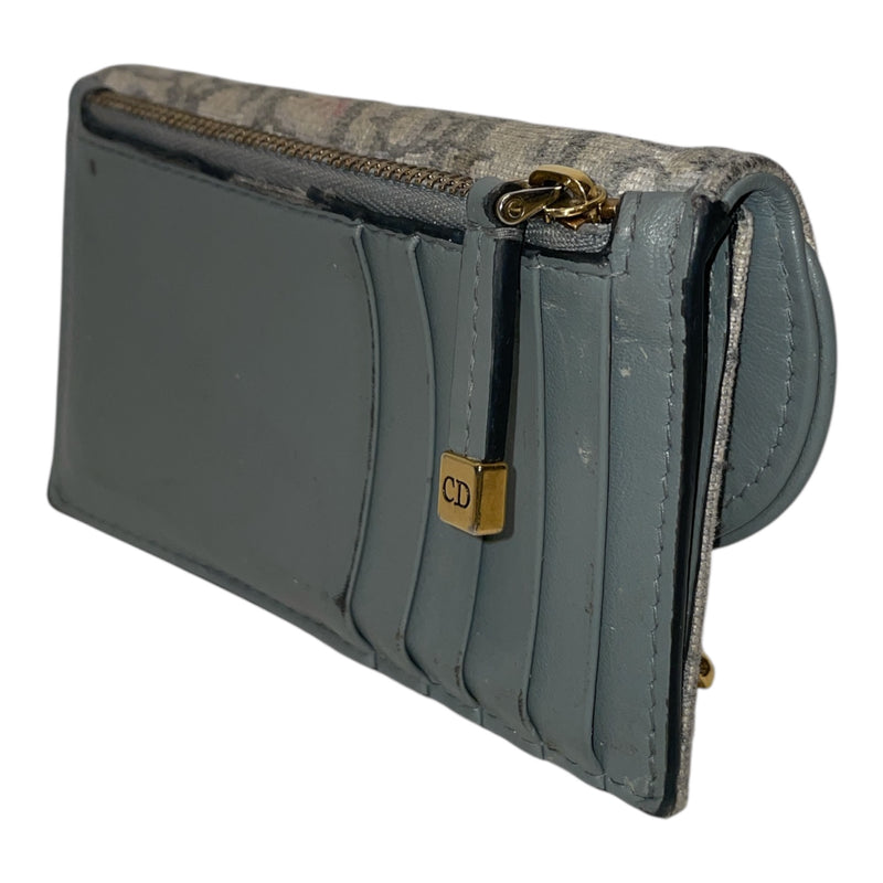 Christian Dior/Wallet/Monogram/Cotton/BLU/Saddle Cardholder