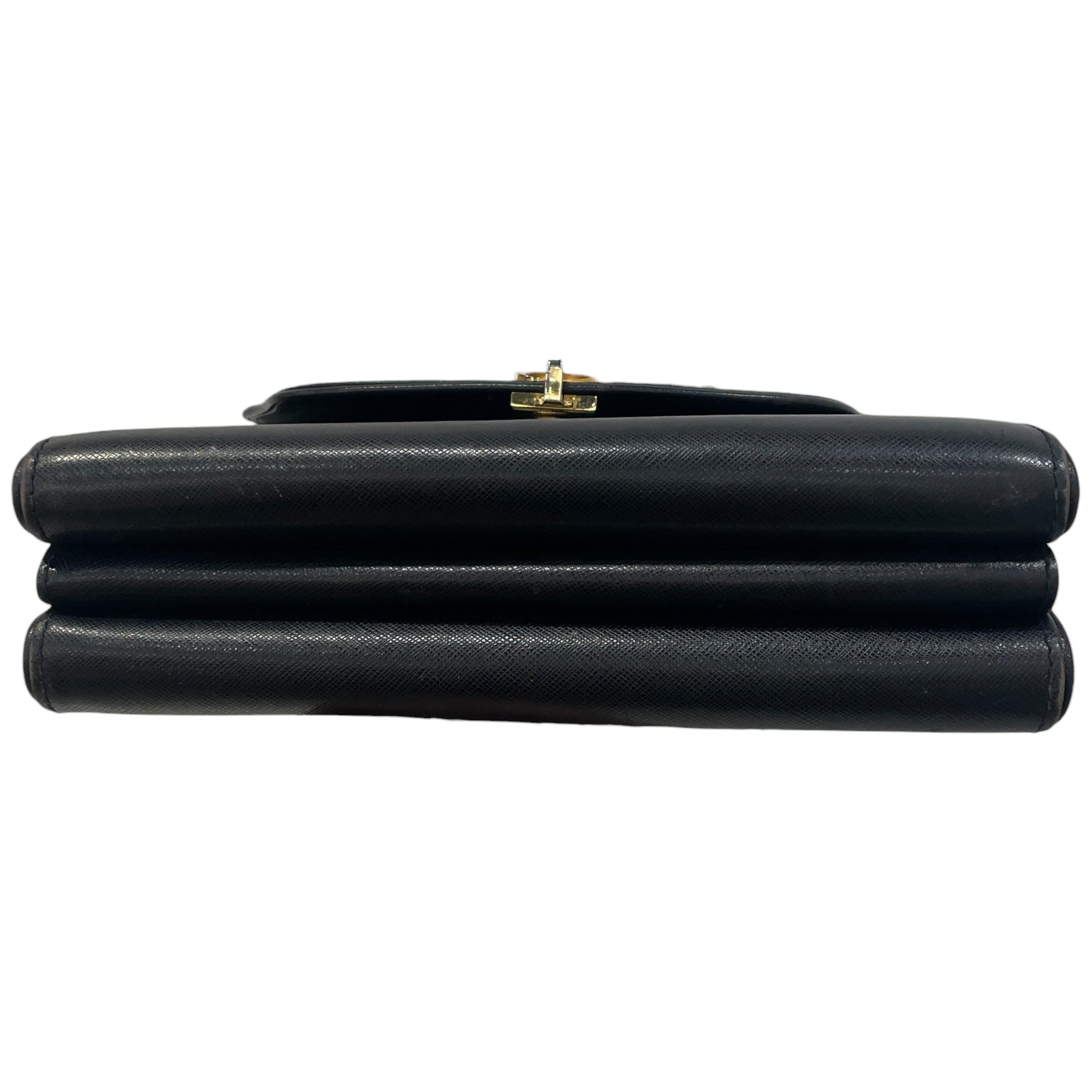 GUCCI/Hand Bag/Leather/BLK/1970s Top Handle Bag view 4