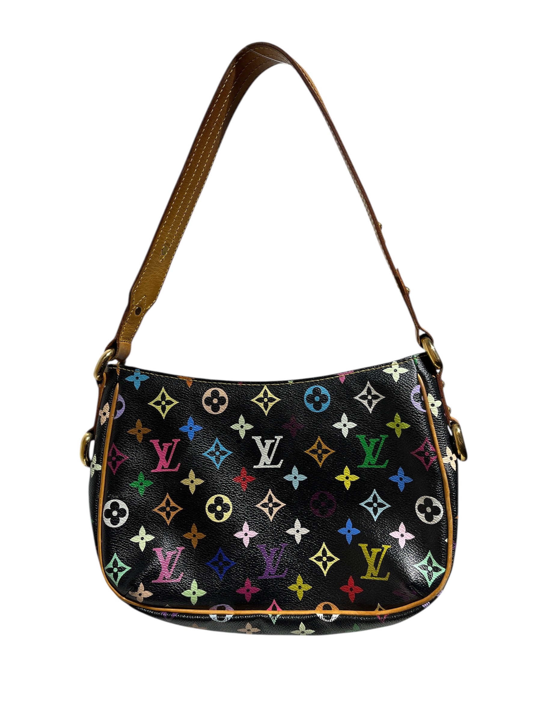 LOUIS VUITTON/Hand Bag/Monogram/Leather/BLK/multicolor lodge view 2