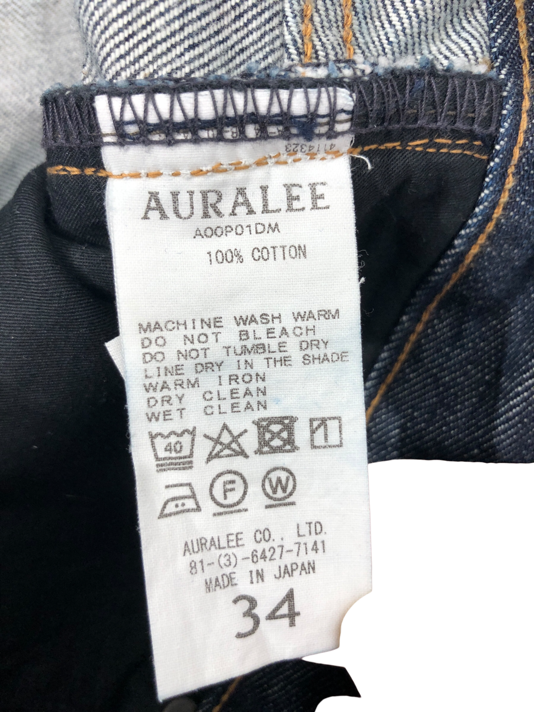 AURALEE/Straight Pants/35/Cotton/NVY/ view 4