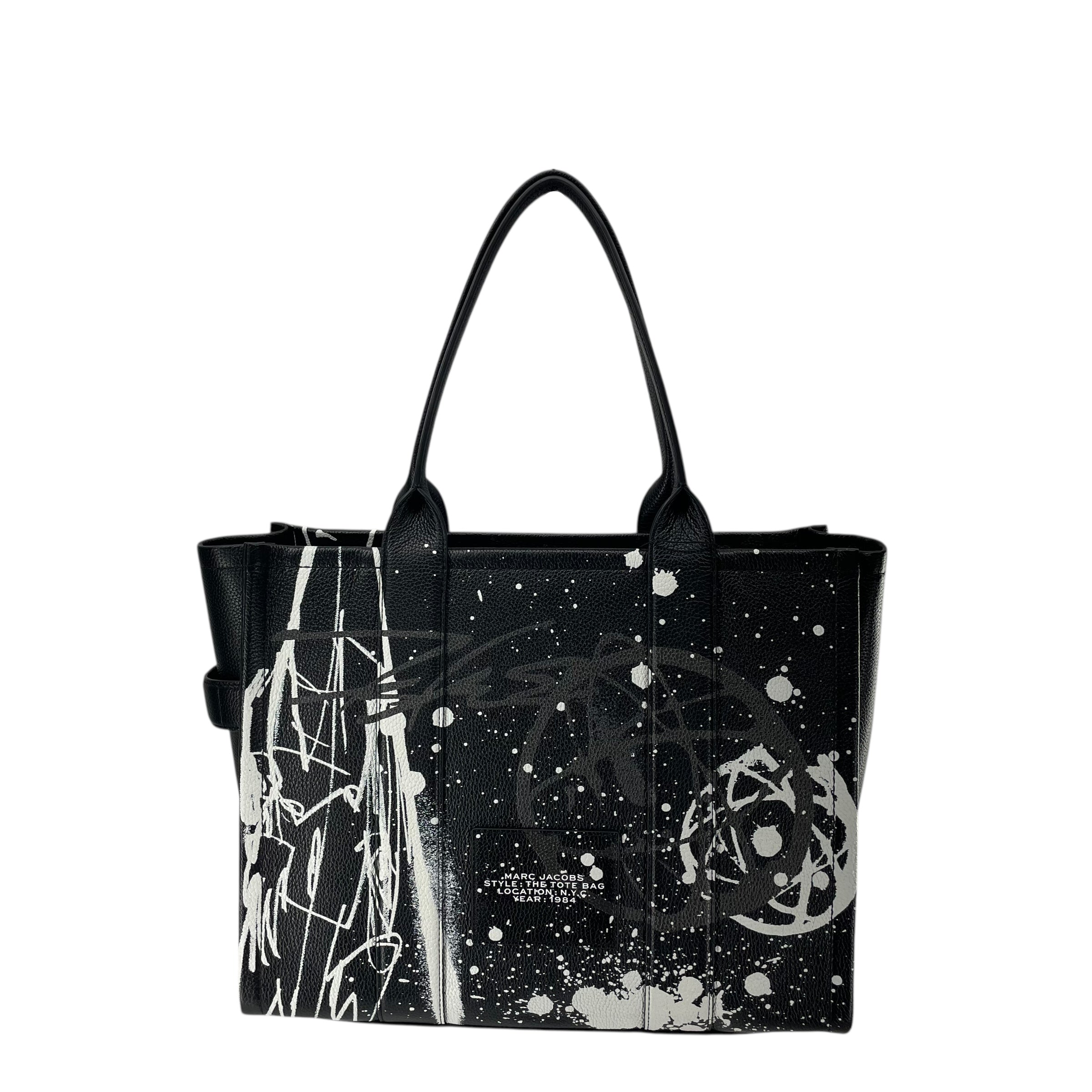 MARC JACOBS/FUTURA/Tote Bag/All Over Print/Leather/BLK/SPRAY PAINT ALL OVER THE TOTE view 3
