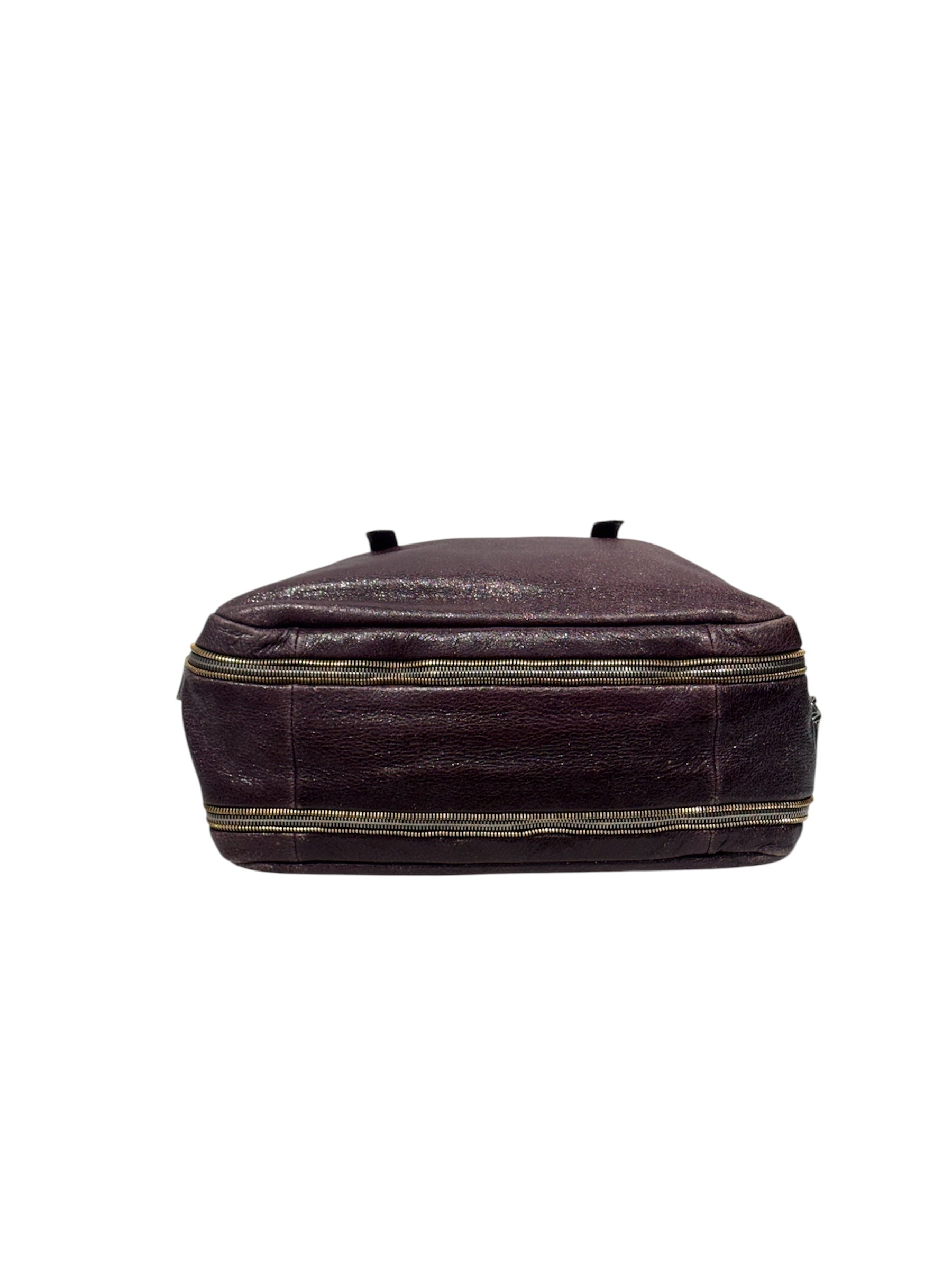 PRADA/Hand Bag/Iridescent/Leather/BRD/Burgandy Bowler Bag view 3