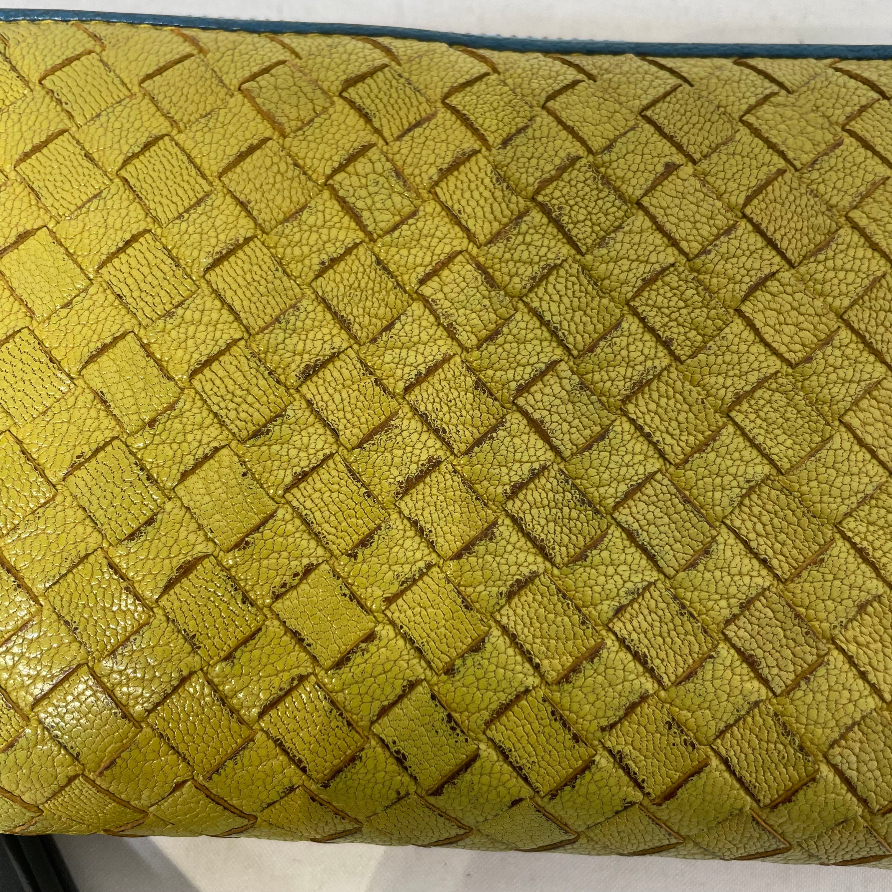 BOTTEGA VENETA/Long Wallet/Leather/GRN/Blue Interior view 7