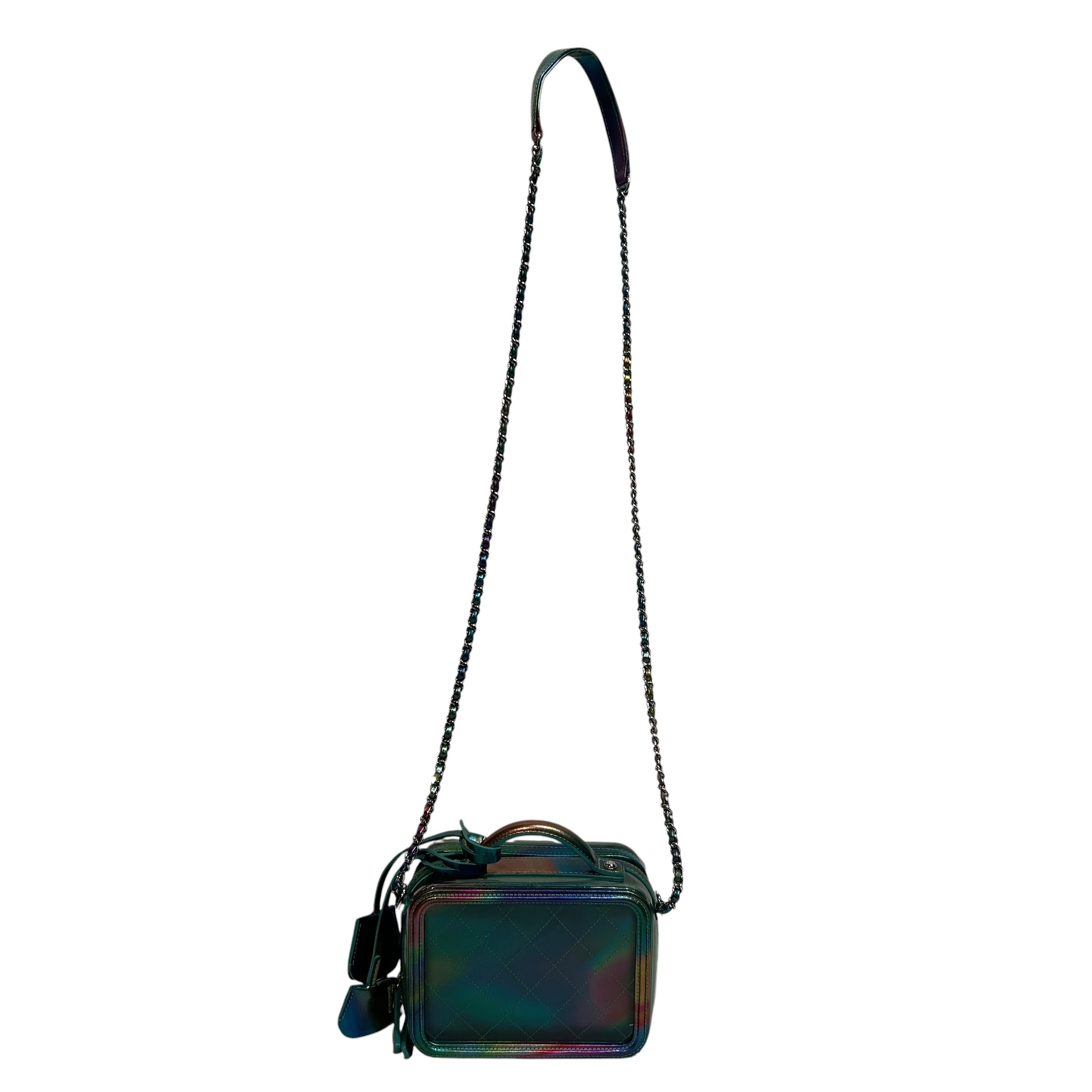 CHANEL/Cross Body Bag/Iridescent/Leather/MLT/PVC Filigree Vanity Case view 2