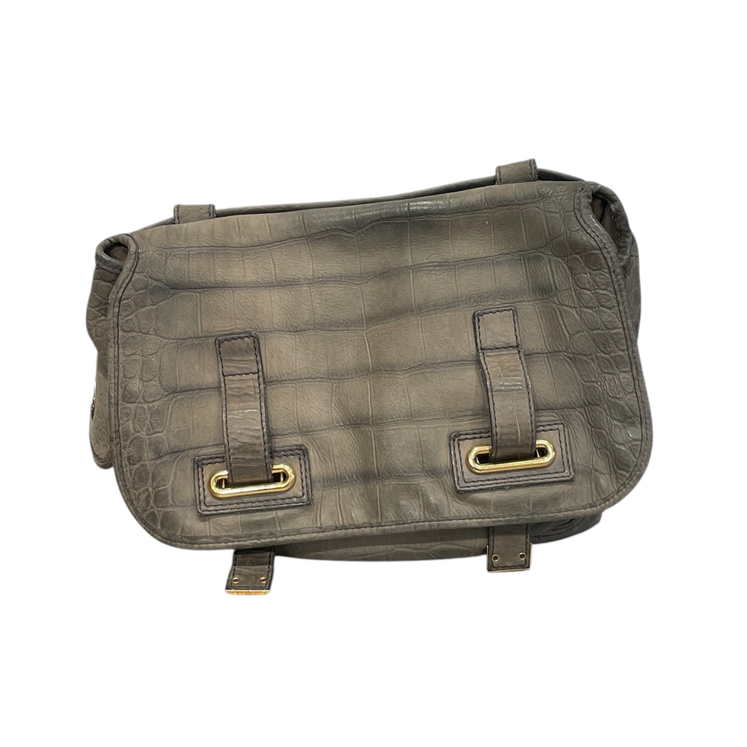 YVES SAINT LAURENT/Bag/Animal Pattern/Leather/GRY/crocodile view 3
