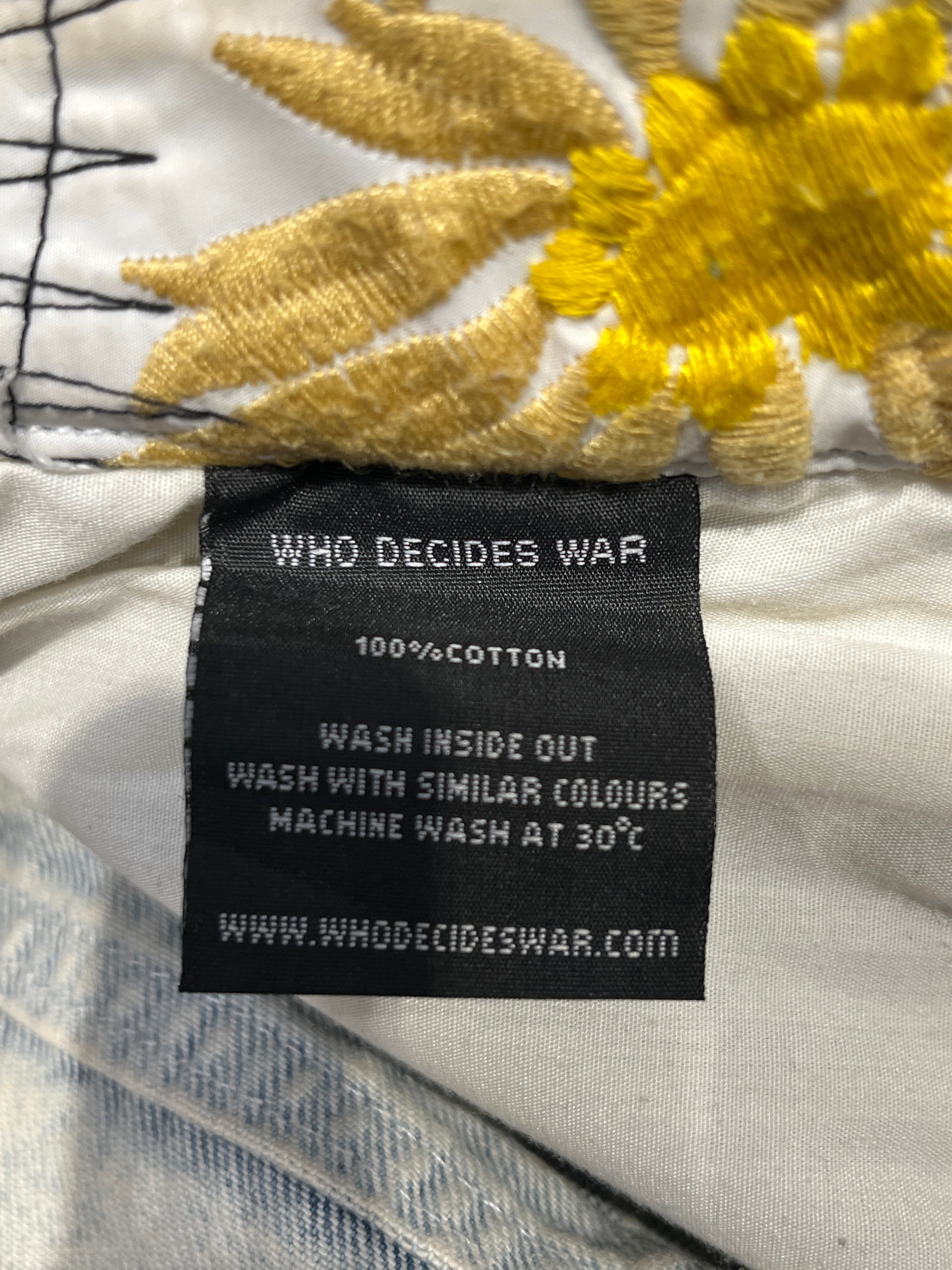 WHO DECIDES WAR/Straight Pants/30/Denim/IDG/All Over Print/SUNFLOWER EMBROIDERY view 4