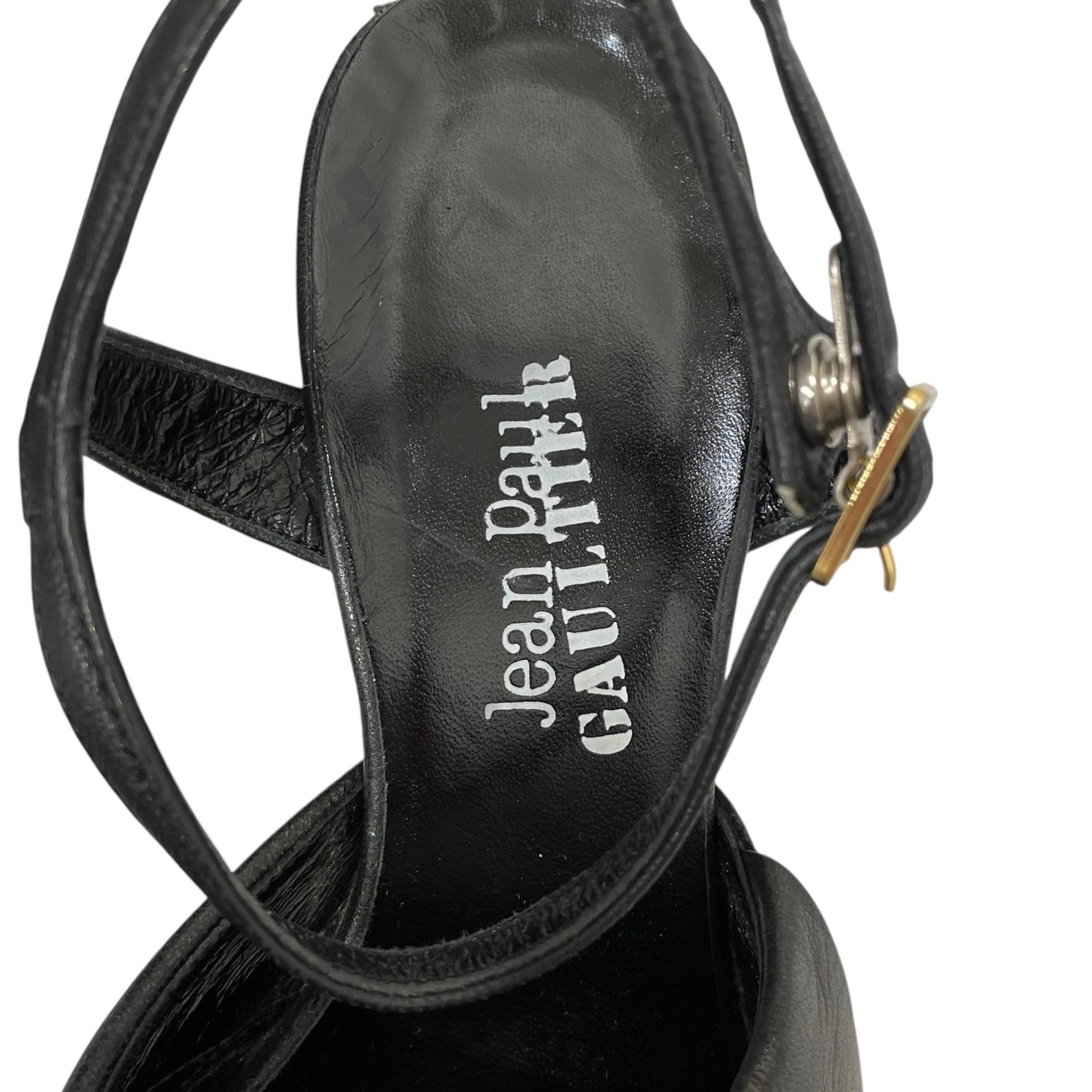Jean Paul Gaultier/Heels/Leather/BLK/3/WHITE LOGO ON SOLE view 4