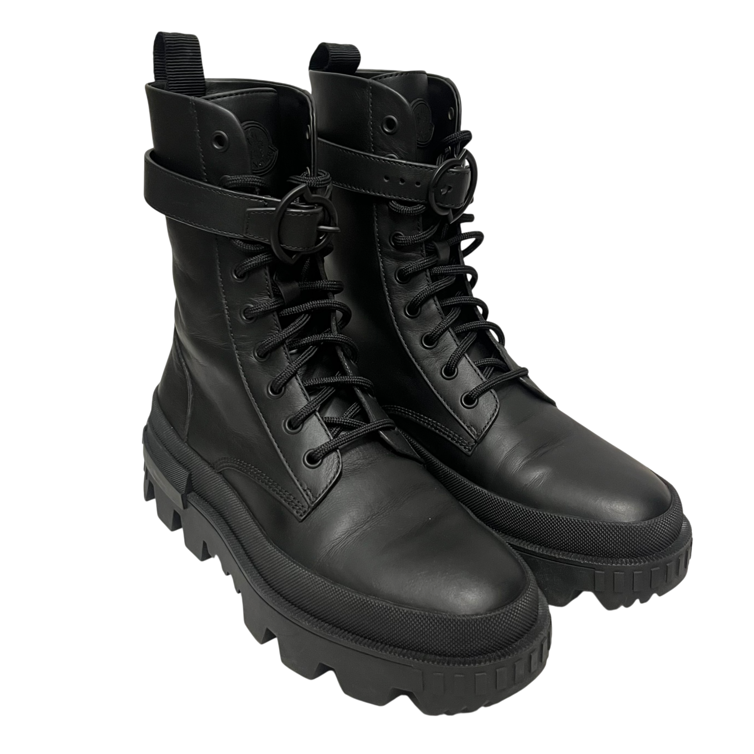 MONCLER/Shoes/US 7/Leather/BLK/Lace up boots view 1