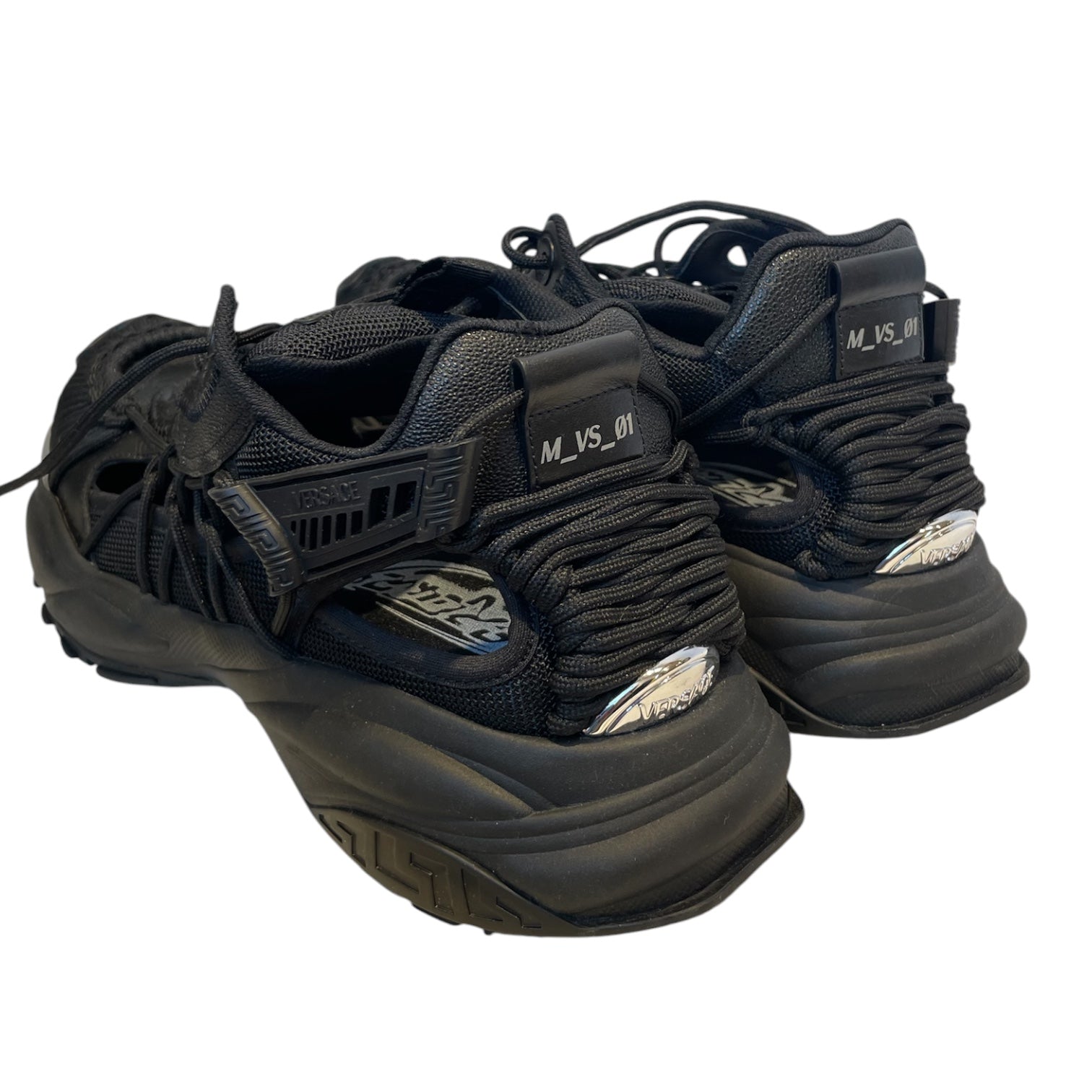 GIANNI VERSACE/Low-Sneakers/US 11/Cotton/BLK/chunky/sil heel/m_vs_01 view 2