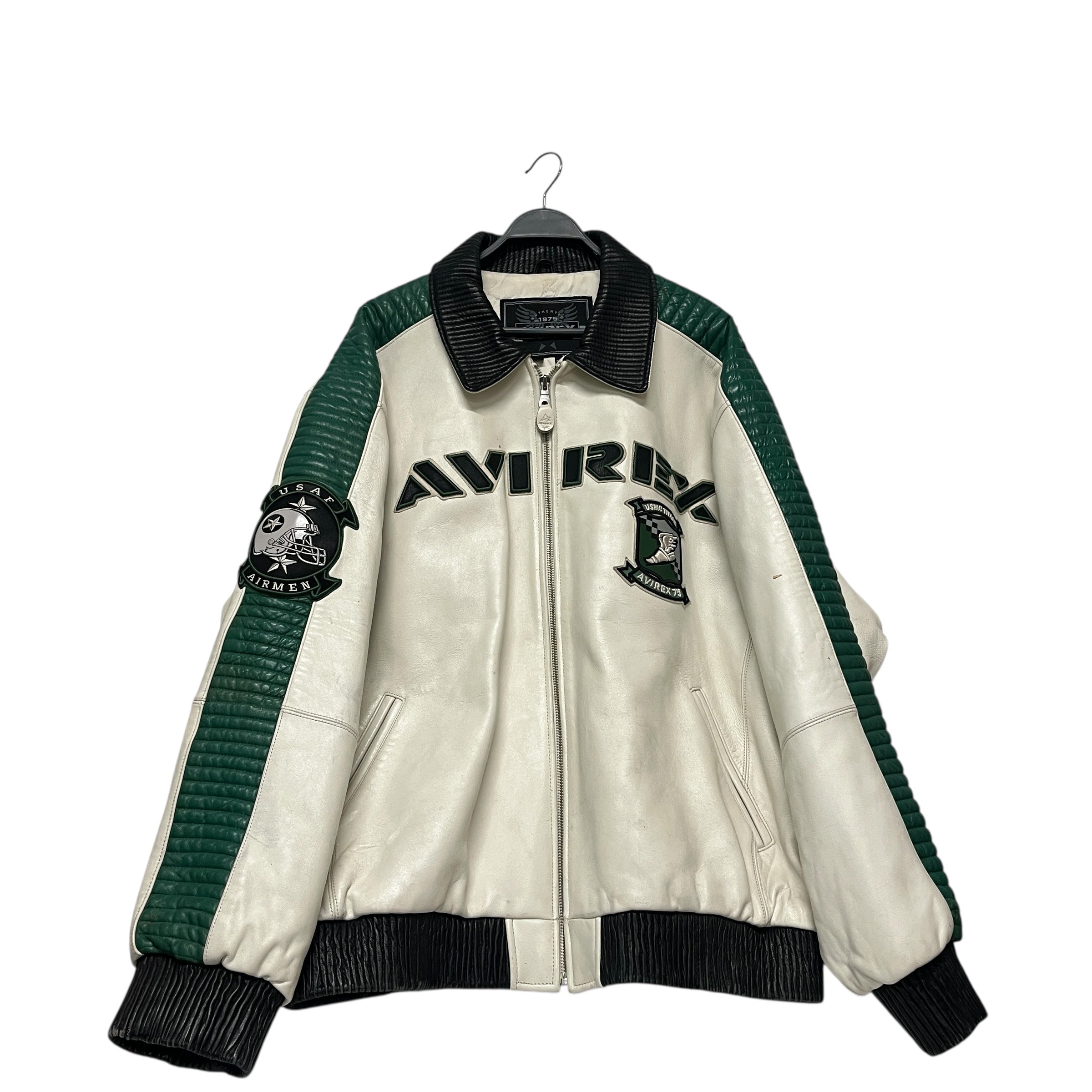 AVIREX/Leather Jkt/XXXXL/Leather/WHT/USMC TITANS view 1