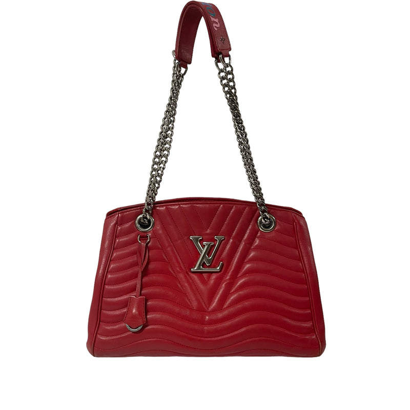 LOUIS VUITTON/Hand Bag/Leather/RED/NEW WAVE