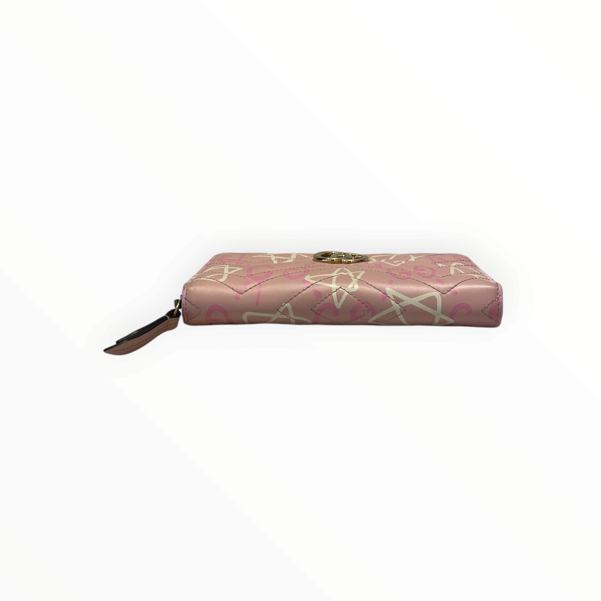 GUCCI/Long Wallet/All Over Print/Leather/PNK/L's/quilted ghost gg marmont view 3