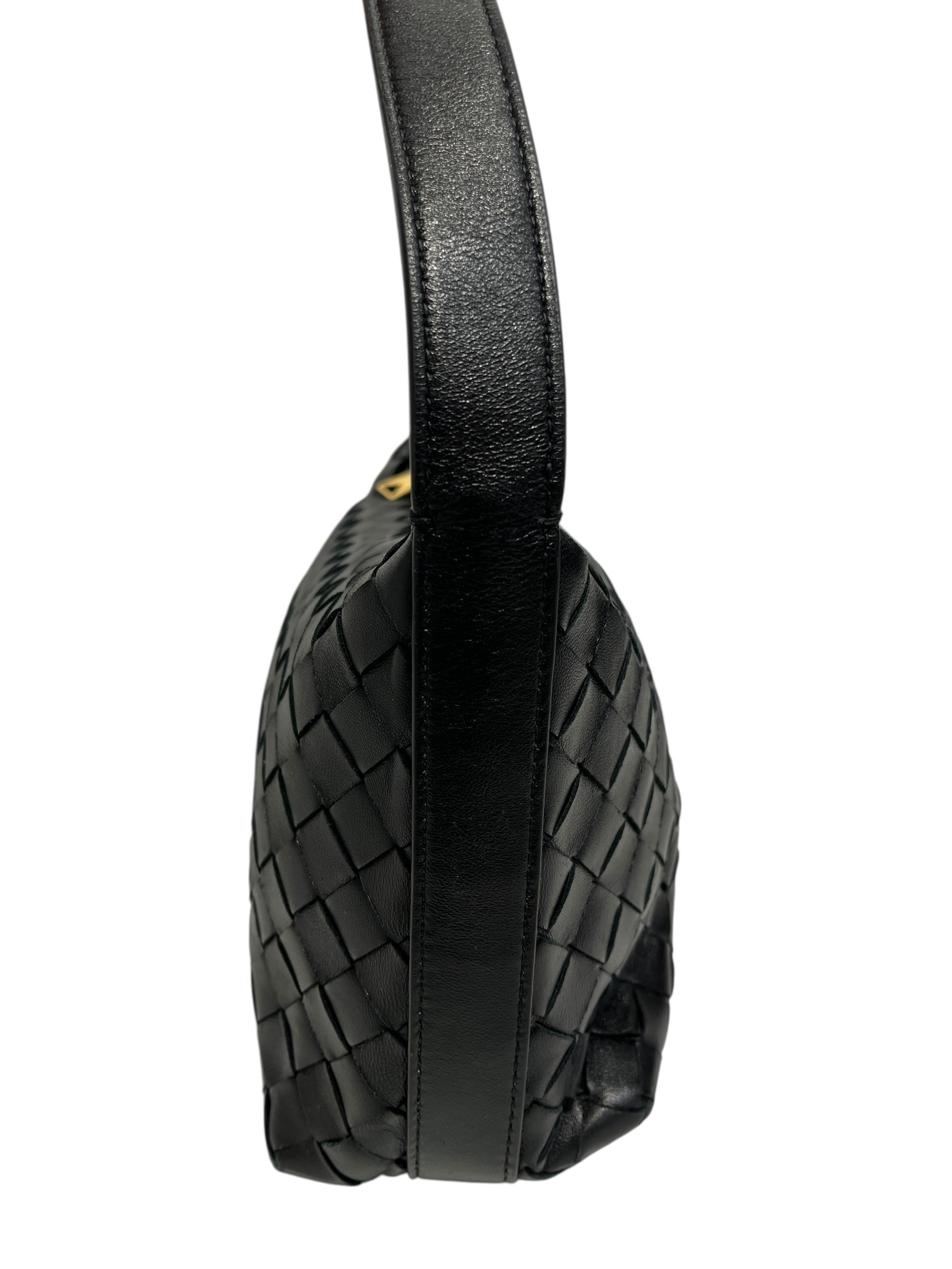 BOTTEGA VENETA/Hand Bag/Leather/BLK/WALLACE MINI WOVEN view 5