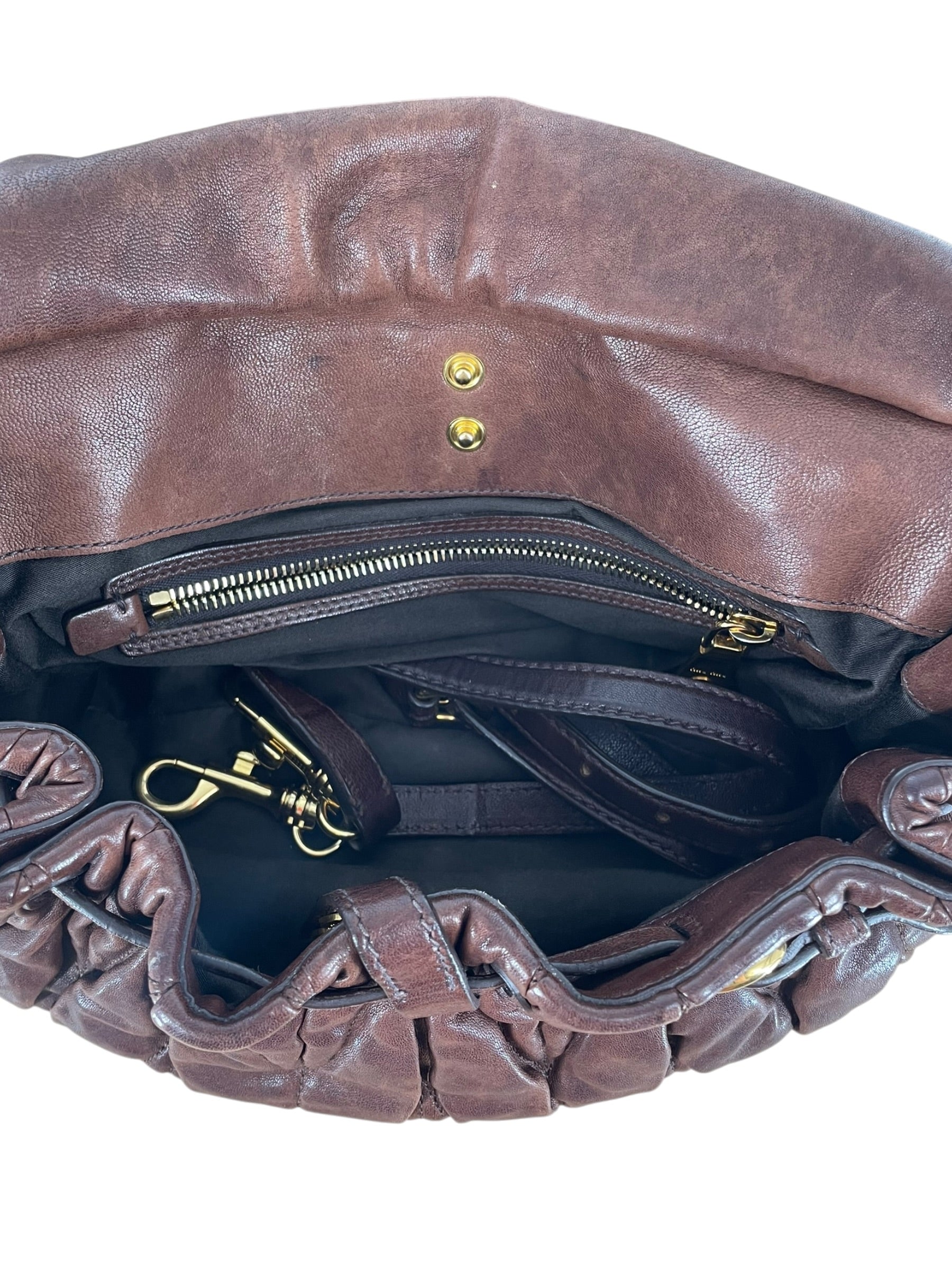 MIU MIU/Bag/Leather/BRW/MATELASSE COFFER HOBO view 4