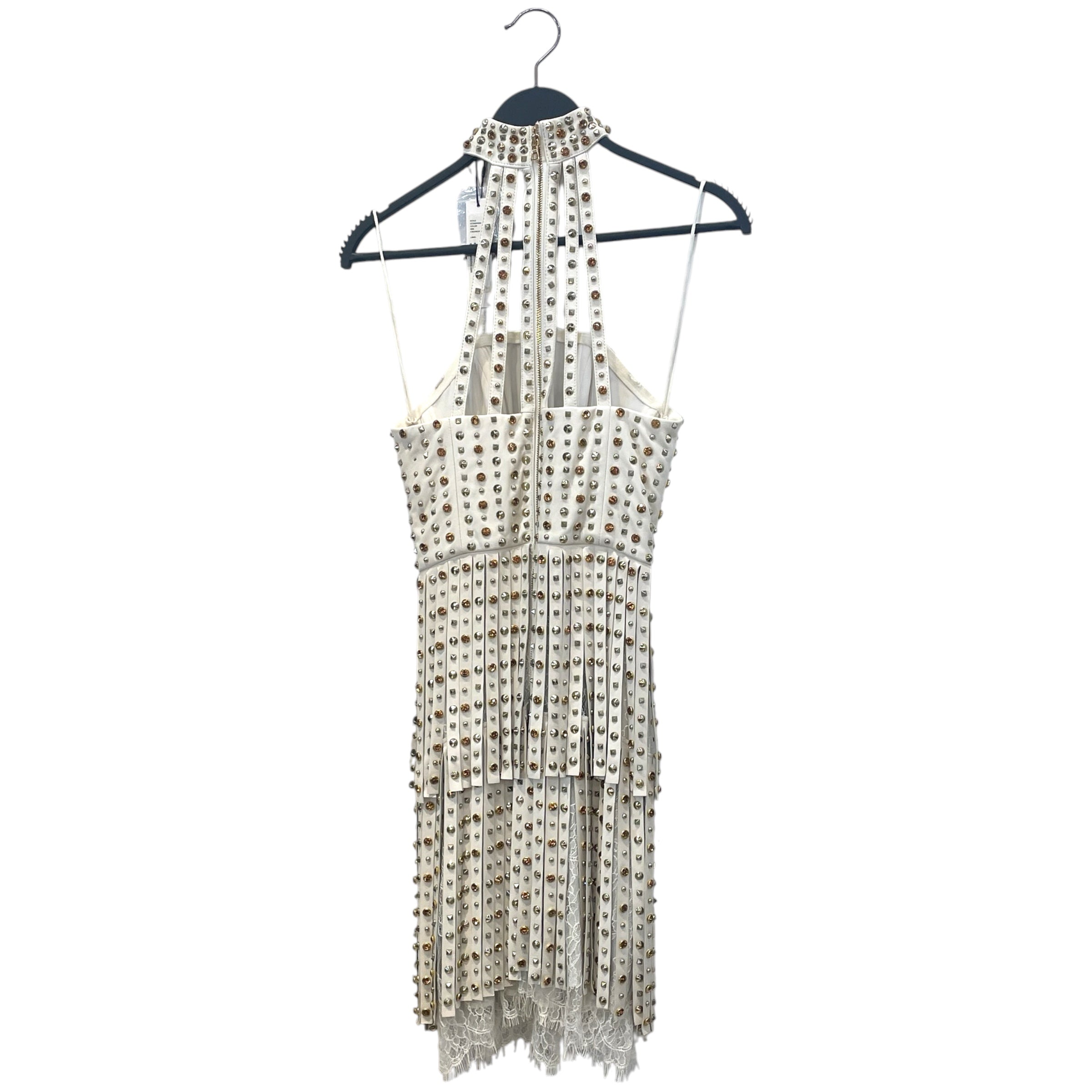 alice+olivia/SL Dress/0/All Over Print/Cotton/WHT/Studded Lace view 2