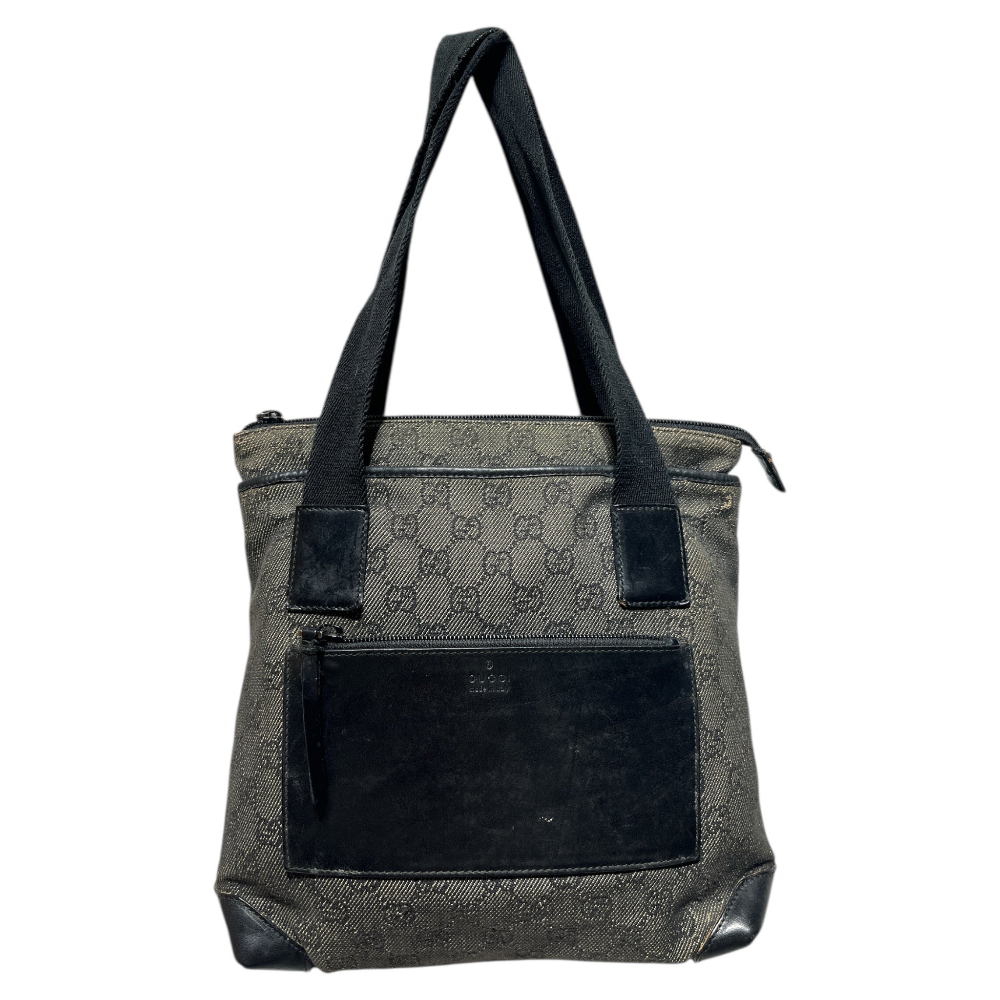 GUCCI/Tote Bag/Monogram/Cotton/BLK/GG CANVAS TOTE view 1