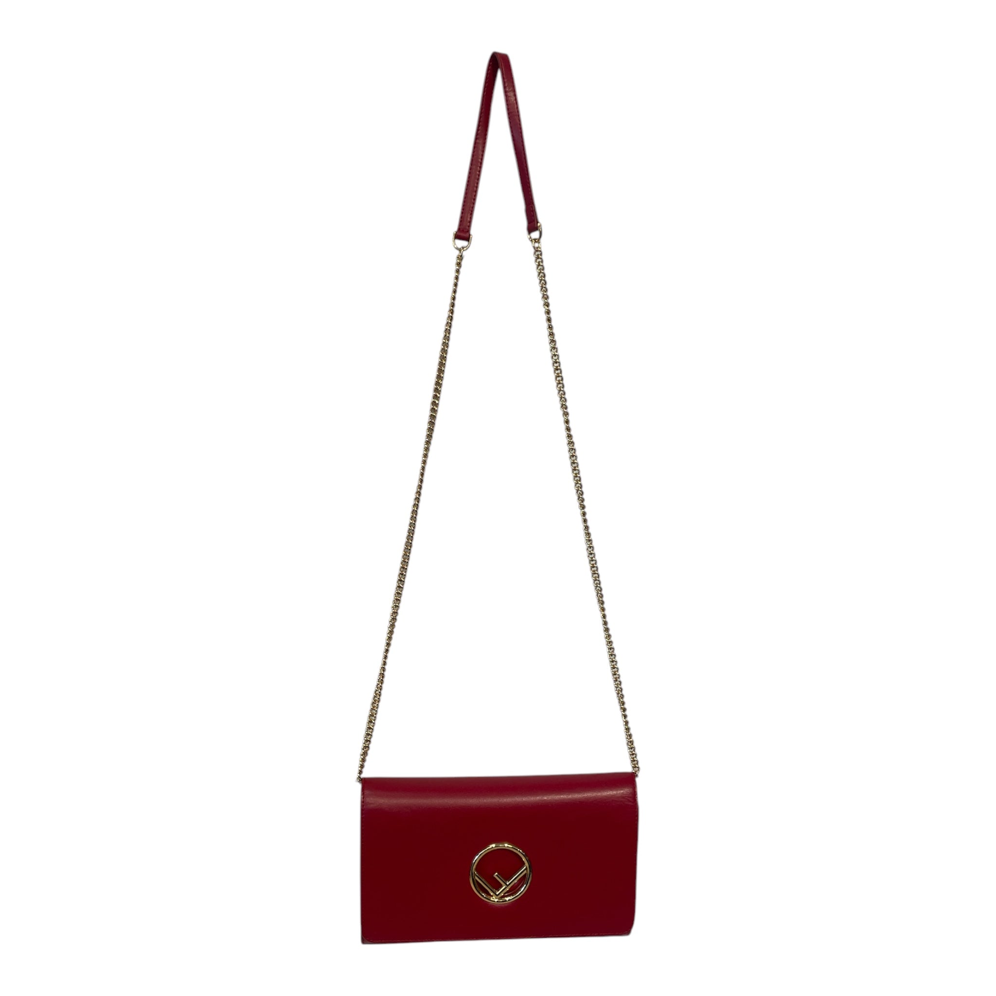 FENDI/Cross Body Bag/Leather/RED/KAN CHAIN CROSSBODY view 1