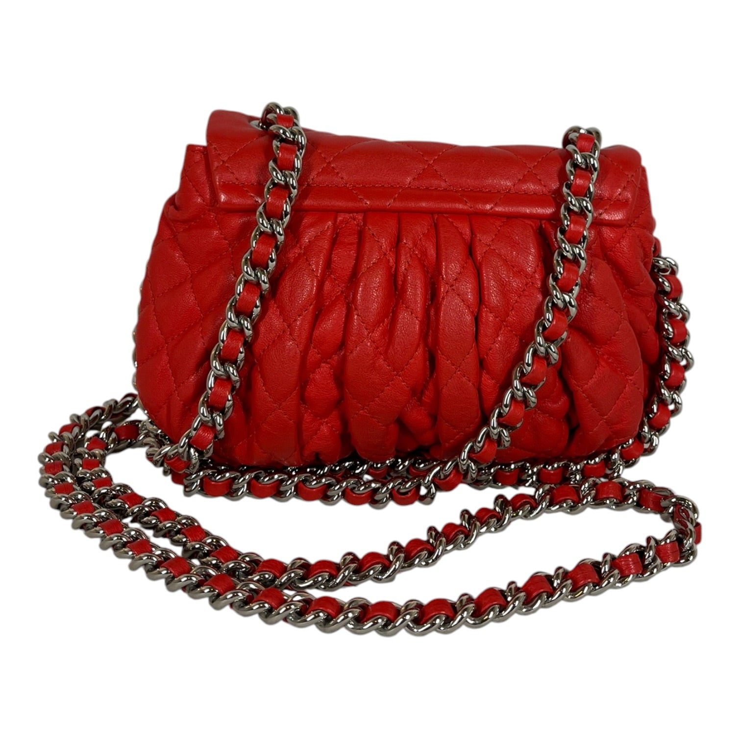 CHANEL/Bag/Leather/RED/CHAIN AROUND FLAP view 2
