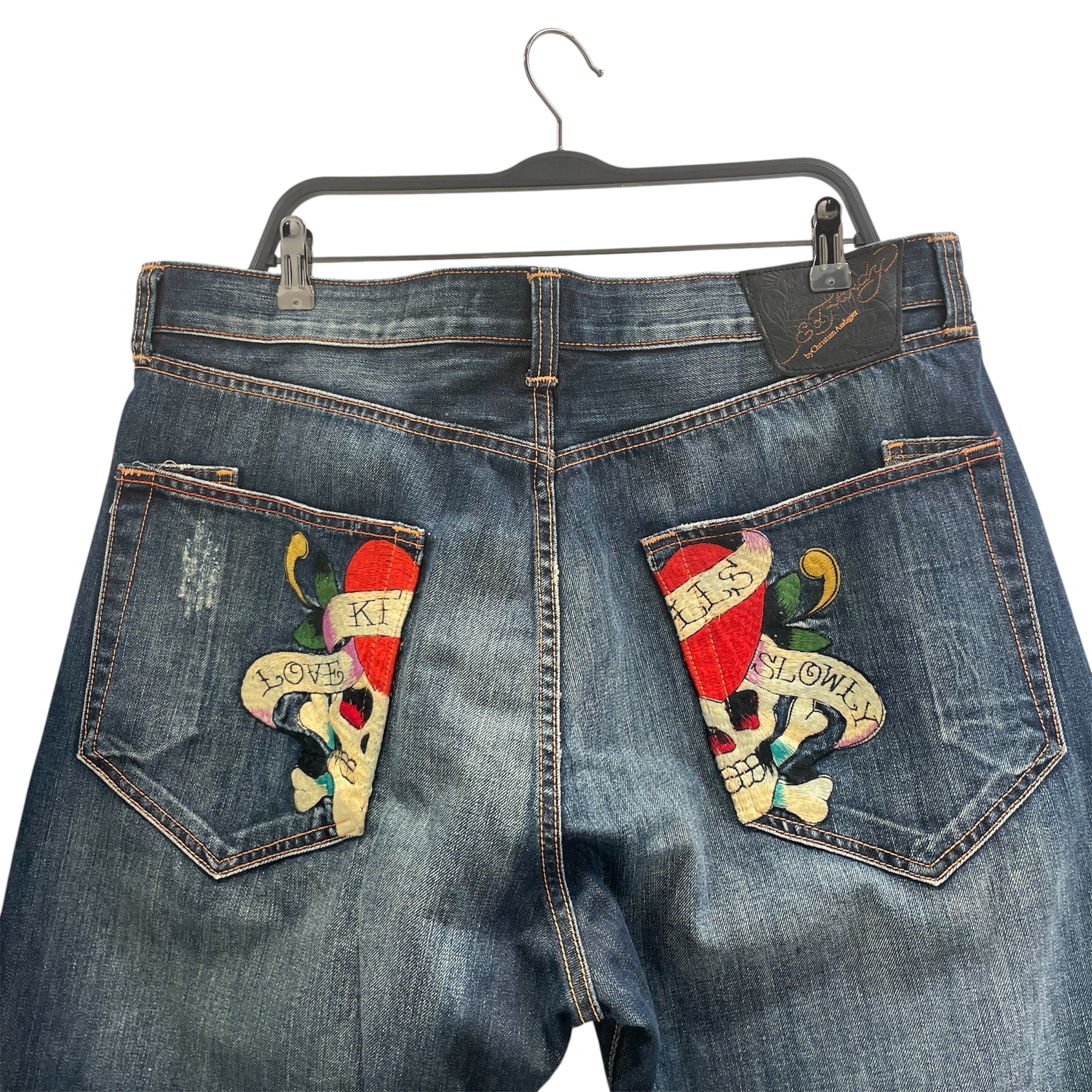 Ed Hardy/Straight Pants/40/Denim/NVY/Graphic/"LOVE KILLS SLOWLY" view 4
