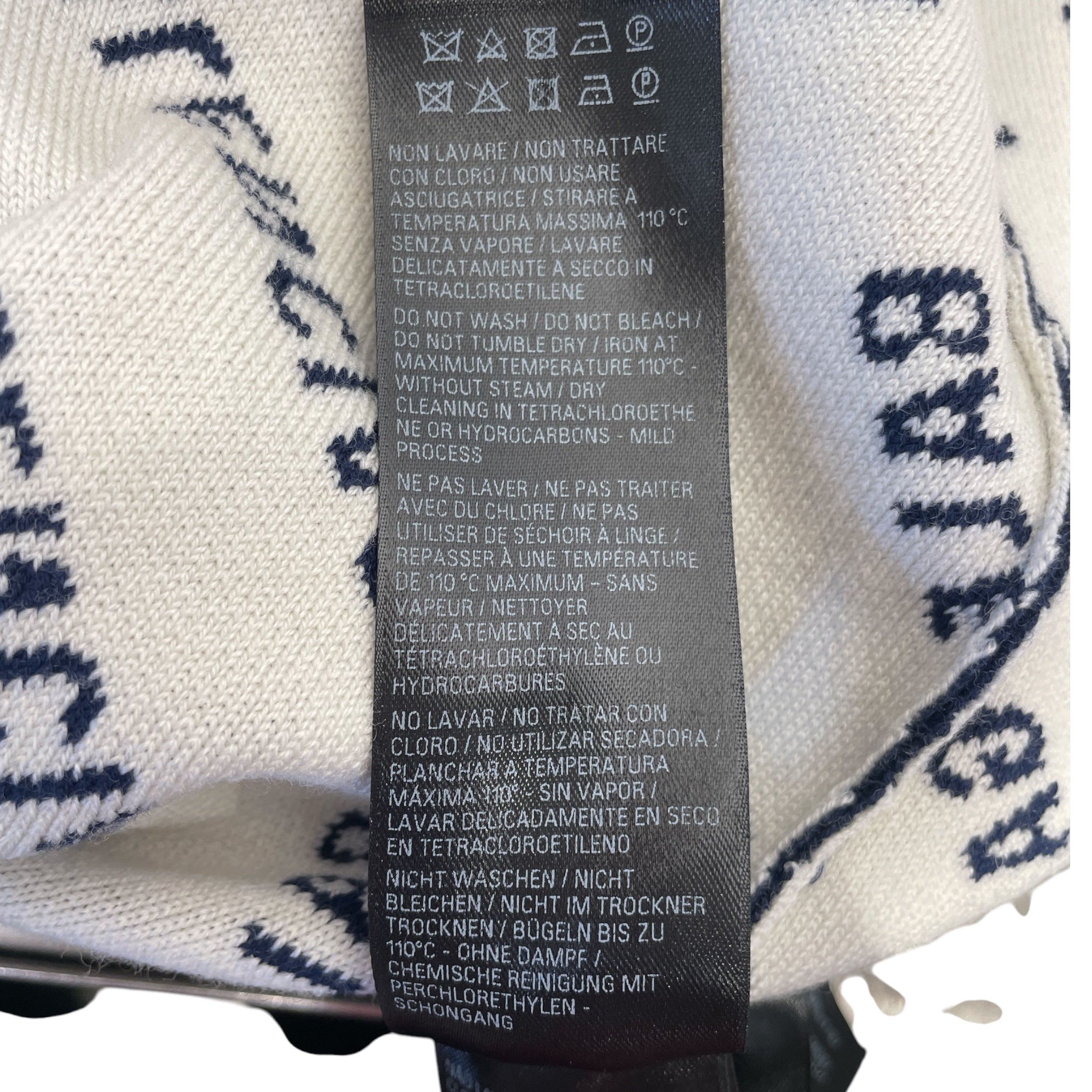 BALENCIAGA/Sweater/L/Cotton/NVY/LOGO ALL OVER view 3