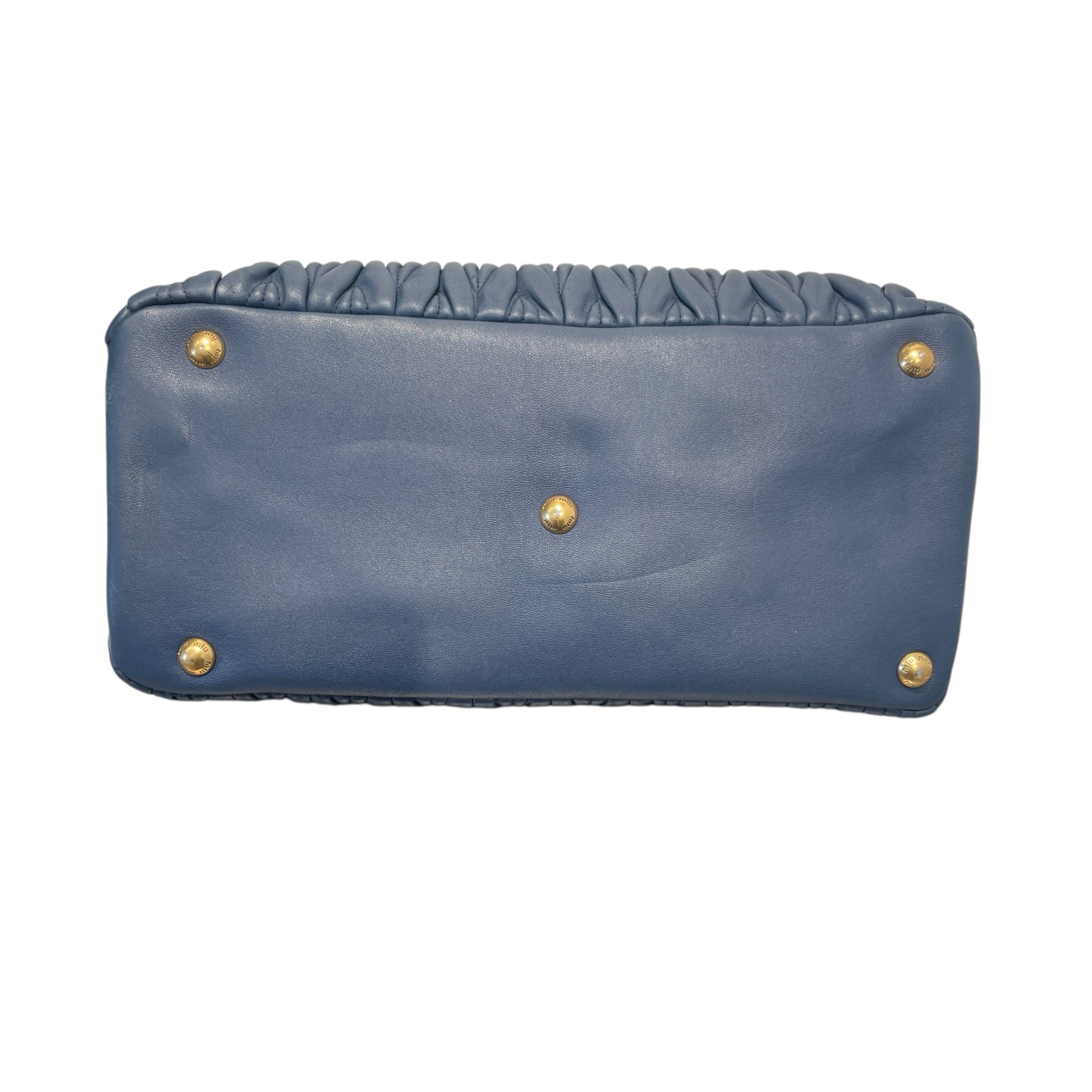 MIU MIU/Hand Bag/Leather/BLU/Matelasse view 5