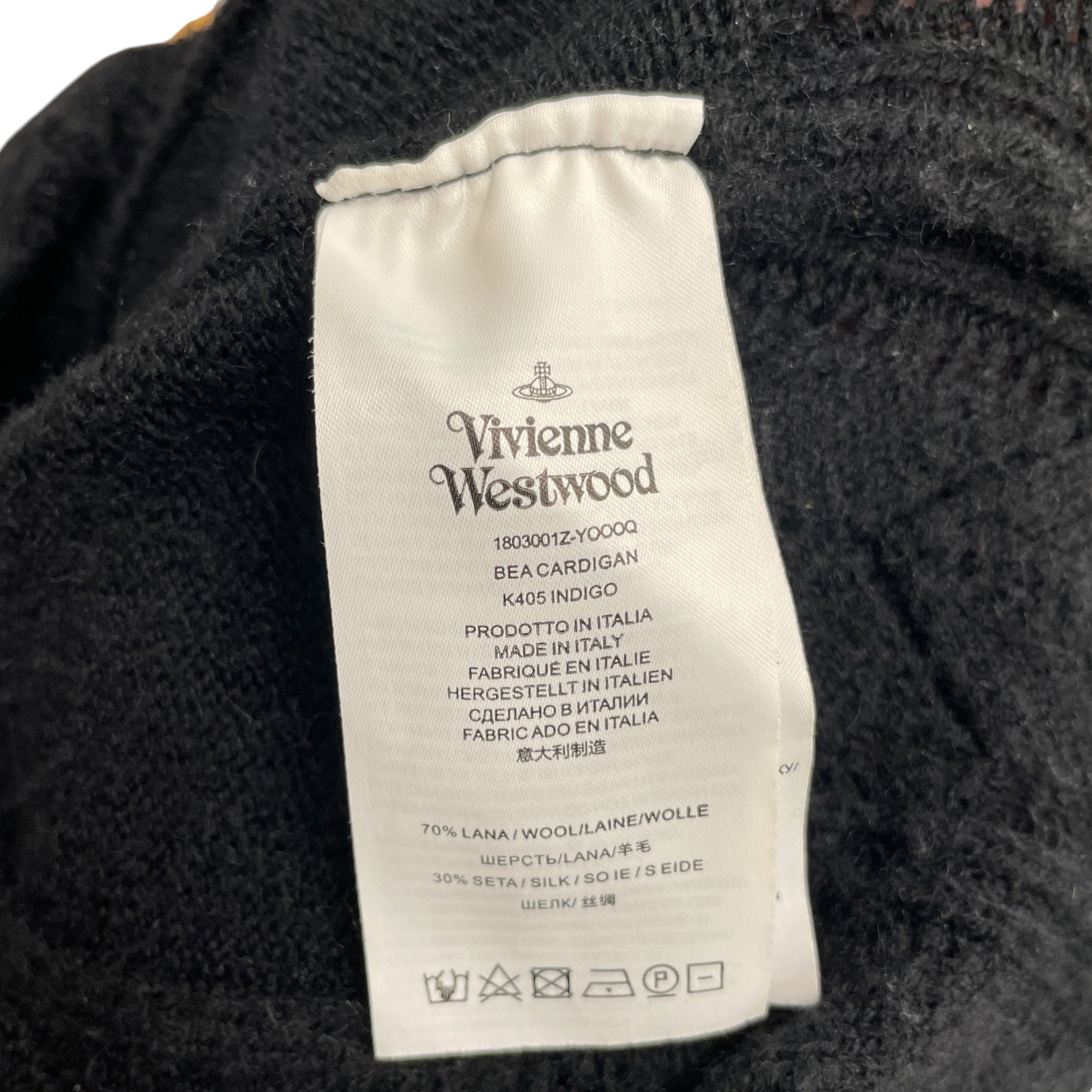 Vivienne Westwood/ANGLOMANIA/Cardigan/Wool/BLK/PURPLE ORB / CABLE KNIT view 4