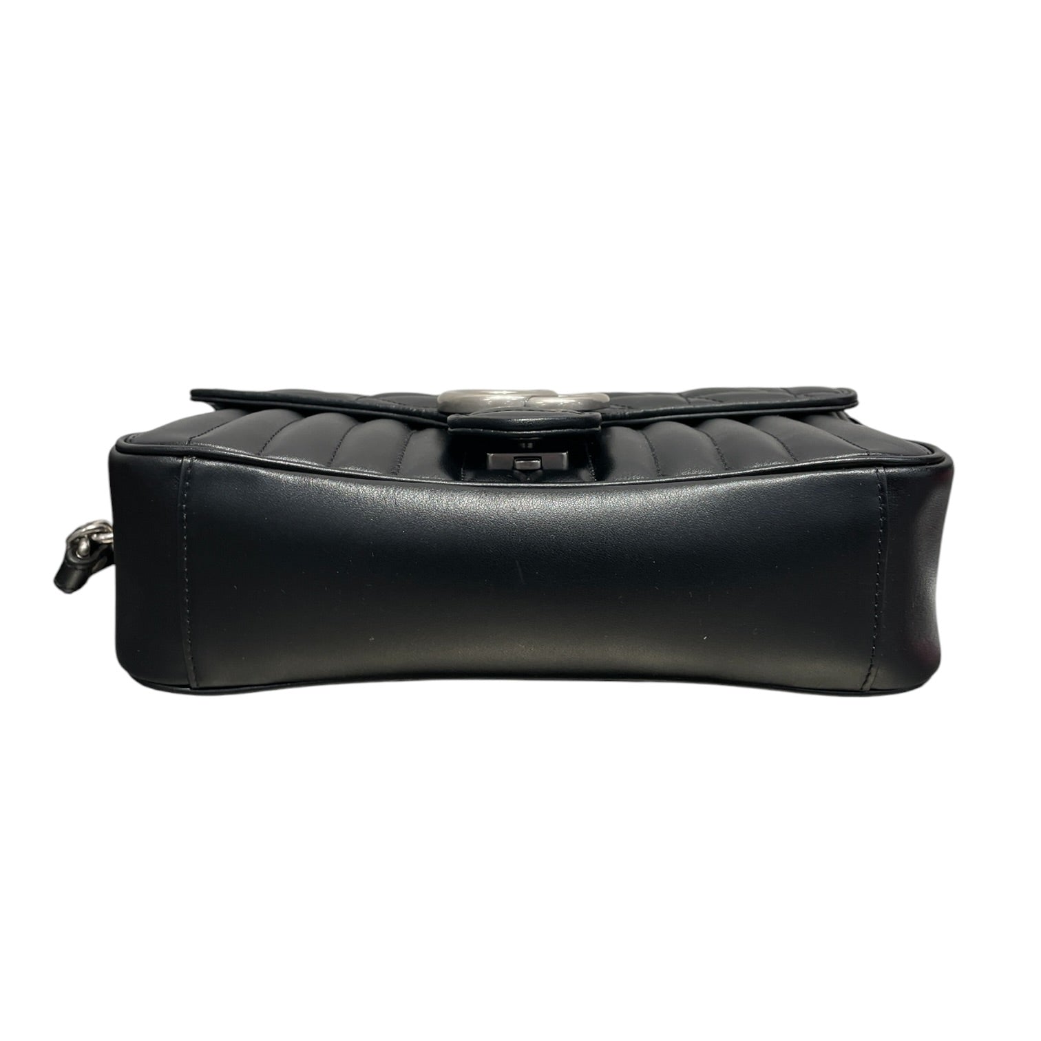 GUCCI/Cross Body Bag/Leather/BLK/Black Double G Marmont view 5