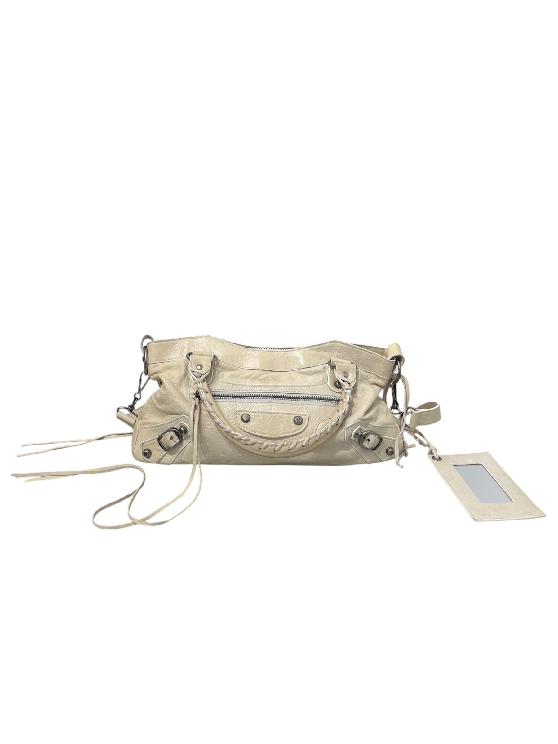 BALENCIAGA/Bag/Leather/CRM/CREAM LE CITY MOTO BAG view 1