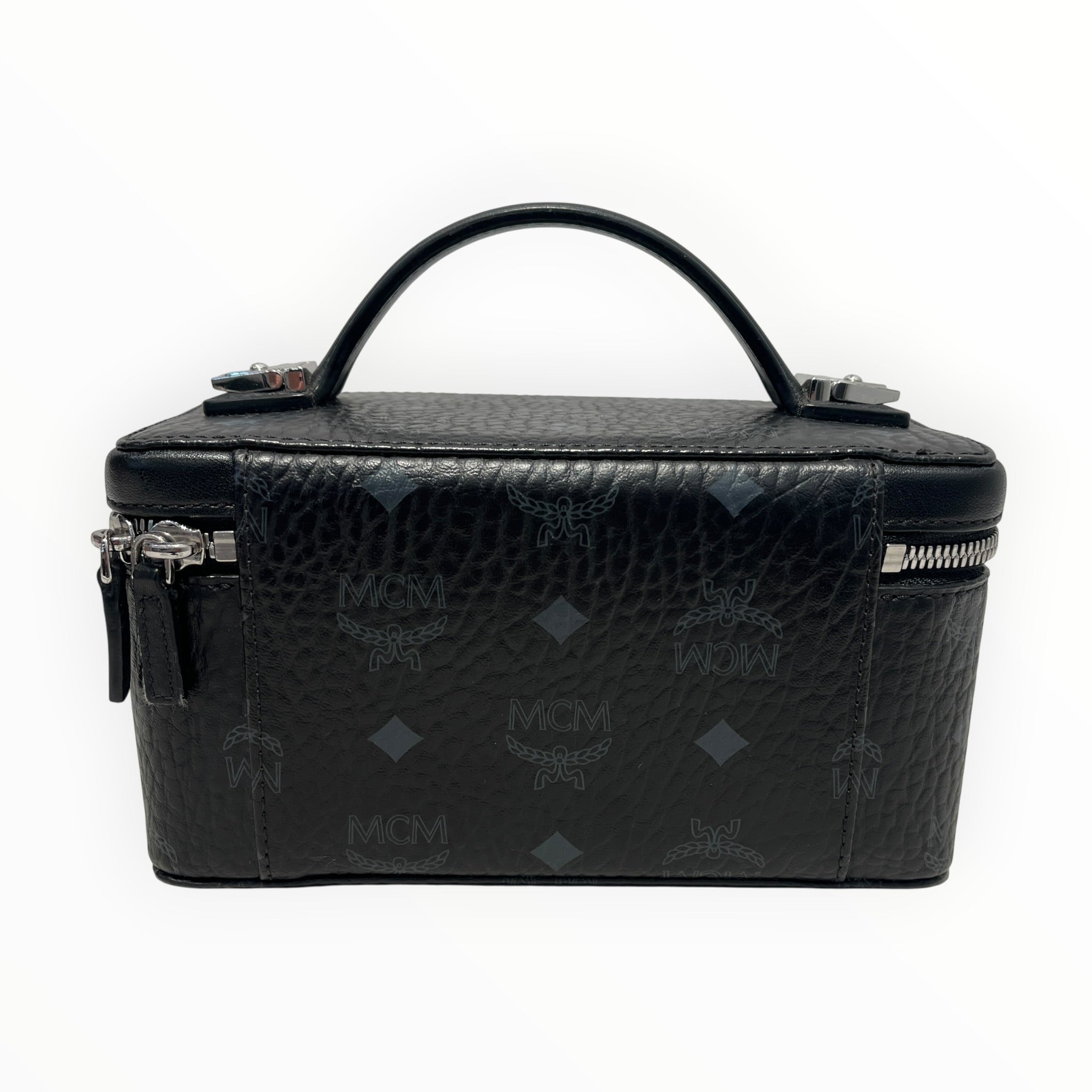 MCM/Cross Body Bag/Monogram/Leather/BLK/Visetos Vanity Dark Grey Black view 2