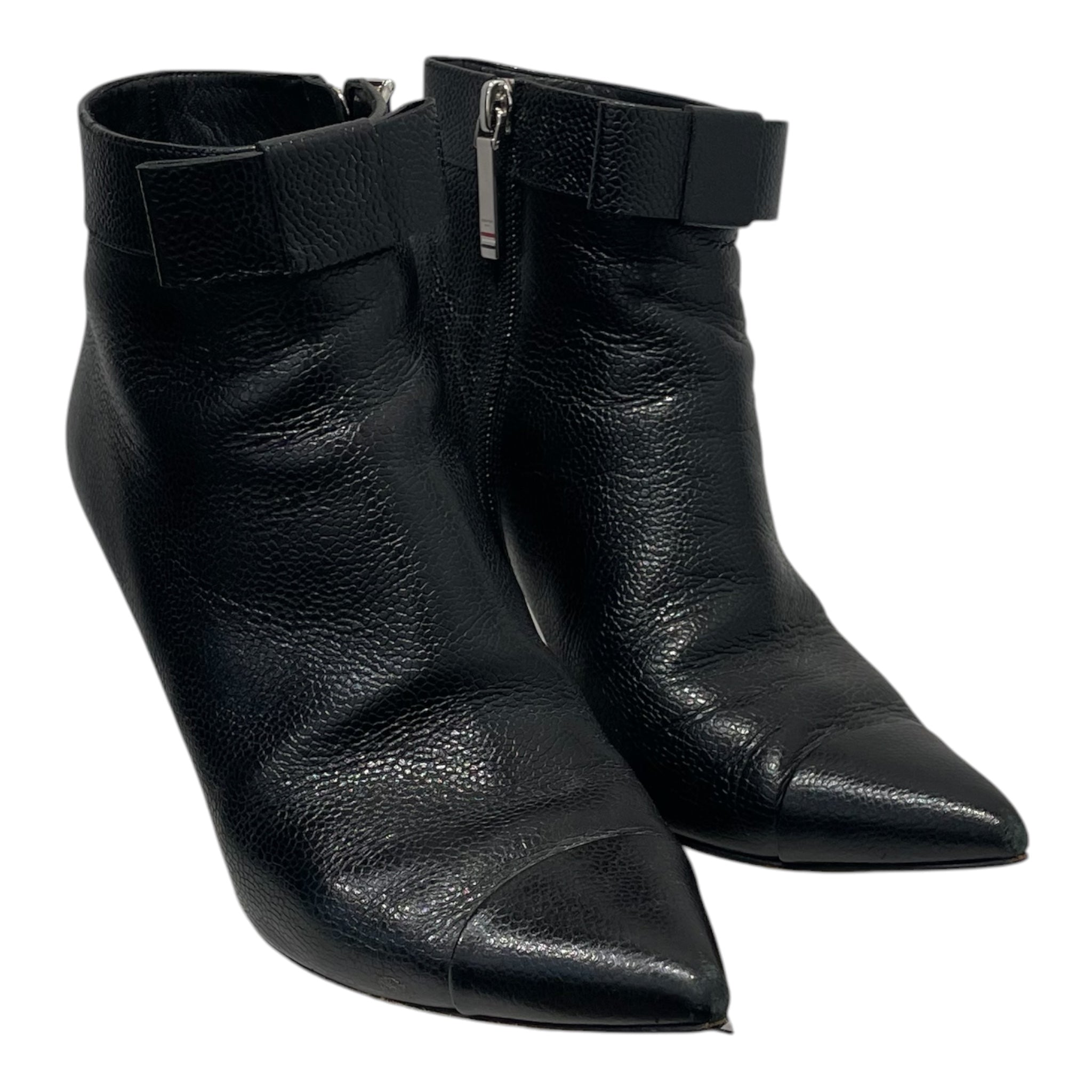 THOM BROWNE. NEW YORK/Boots/EU 38.5/Leather/BLK/THOM BROWNE HEEL BOOTS view 1