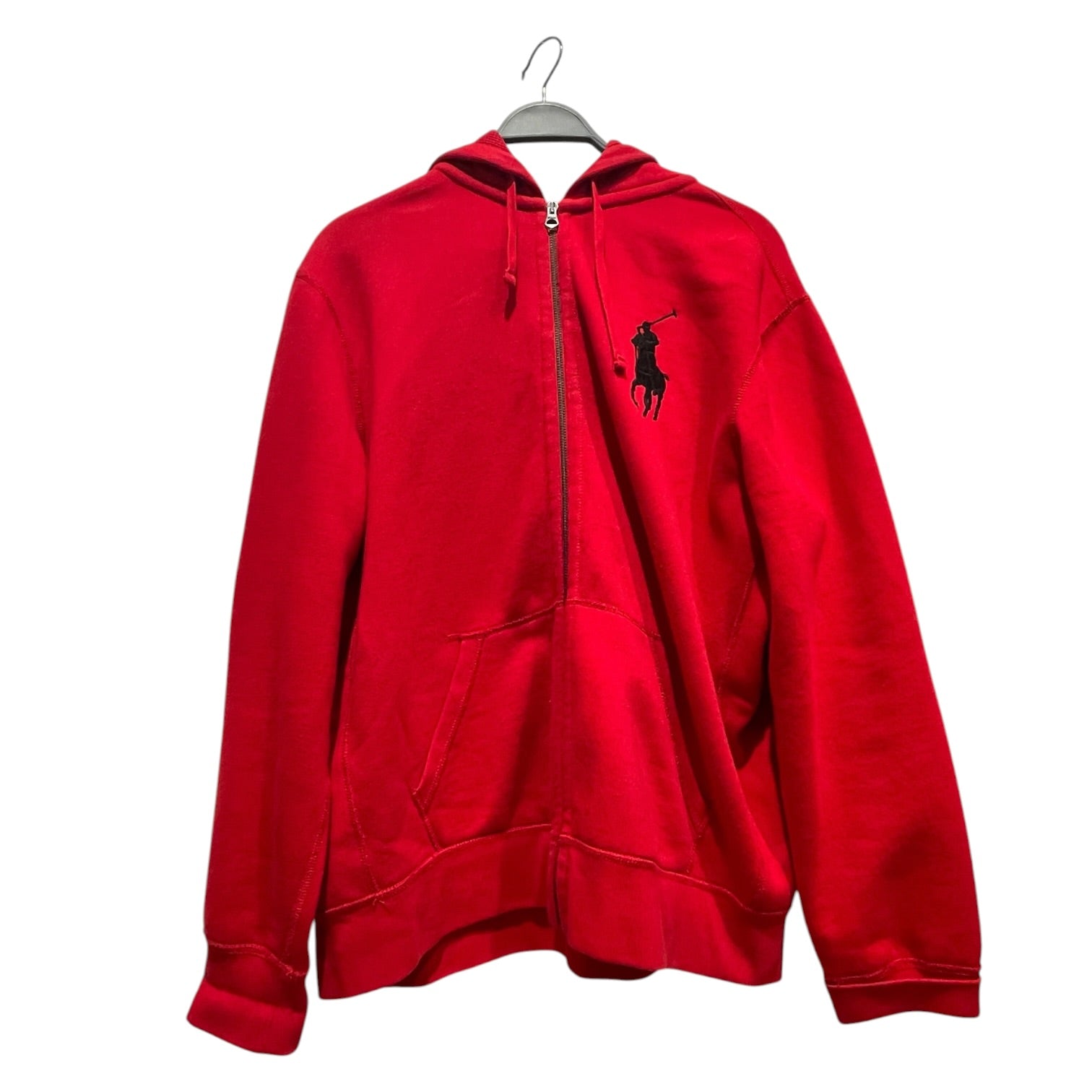 POLO RALPH LAUREN/Heavy Cardigan/XL/Cotton/RED/High Neck/BIG PONY view 1