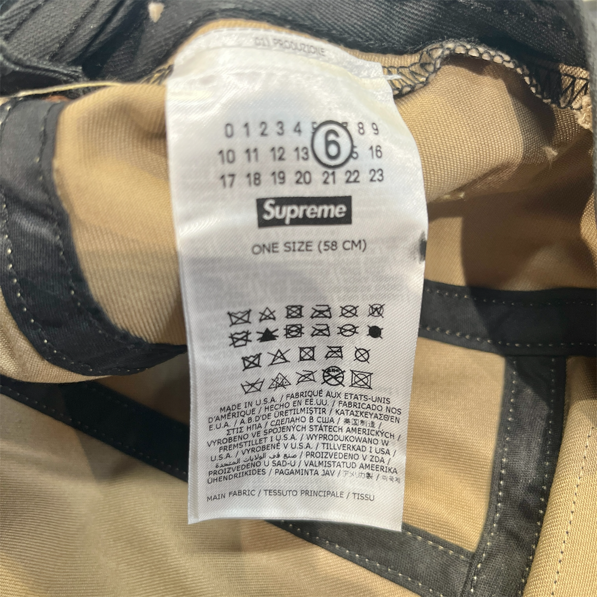 Supreme/Maison Margiela/Cap/OS/Cotton/BLK/Margiela X Supreme Cap view 6